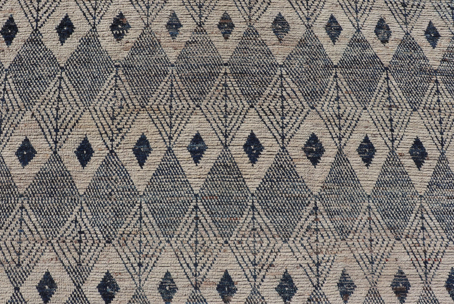 Keivan Woven Arts Large modern diamond Design rug in Navy, Blue and off white. Measures: 10'6 x 13'0 Keivan Woven Arts modern rug with diamond pattern in Navy and off white, modern rug by Keivan woven arts in diamond design Keivan... - Keivan Woven ArtsAFG - 39491 - 18317Rug