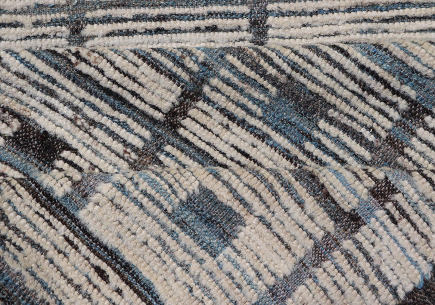 Modern Hand - Knotted Afghani Runner in Wool with All - Over Geometric Cube Design This modern casual tribal rug has been hand - knotted. The rug features a modern all - over geometric cube design, rendered in blue, charcoal, brown and gray; making thi... - Keivan Woven ArtsAFG - 39515 - 19538Rug