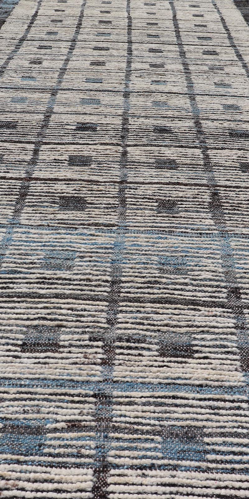 Modern Hand - Knotted Afghani Runner in Wool with All - Over Geometric Cube Design This modern casual tribal rug has been hand - knotted. The rug features a modern all - over geometric cube design, rendered in blue, charcoal, brown and gray; making thi... - Keivan Woven ArtsAFG - 39515 - 19538Rug