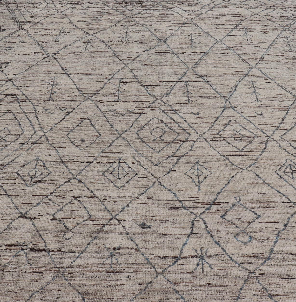 Modern Hand - Knotted Rug in Wool with All - Over Sub - Geometric Tribal Design This modern casual tribal rug has been hand - knotted in wool. The rug features a modern sub - geometric diamond design, replete with various motifs. The rug is rendered in b... - Keivan Woven ArtsAFG - 39662 - 19772Rug
