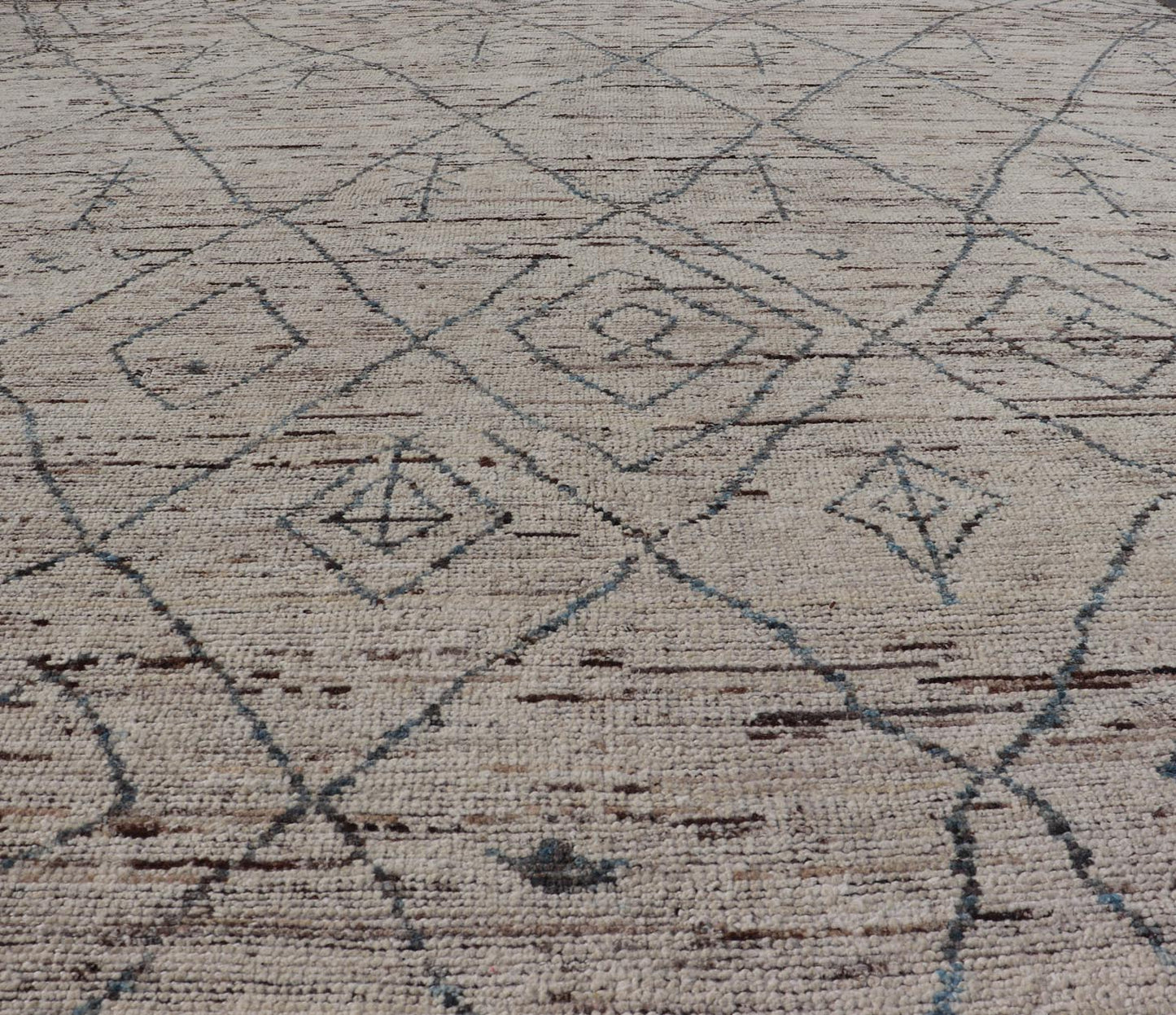 Modern Hand - Knotted Rug in Wool with All - Over Sub - Geometric Tribal Design This modern casual tribal rug has been hand - knotted in wool. The rug features a modern sub - geometric diamond design, replete with various motifs. The rug is rendered in b... - Keivan Woven ArtsAFG - 39662 - 19772Rug