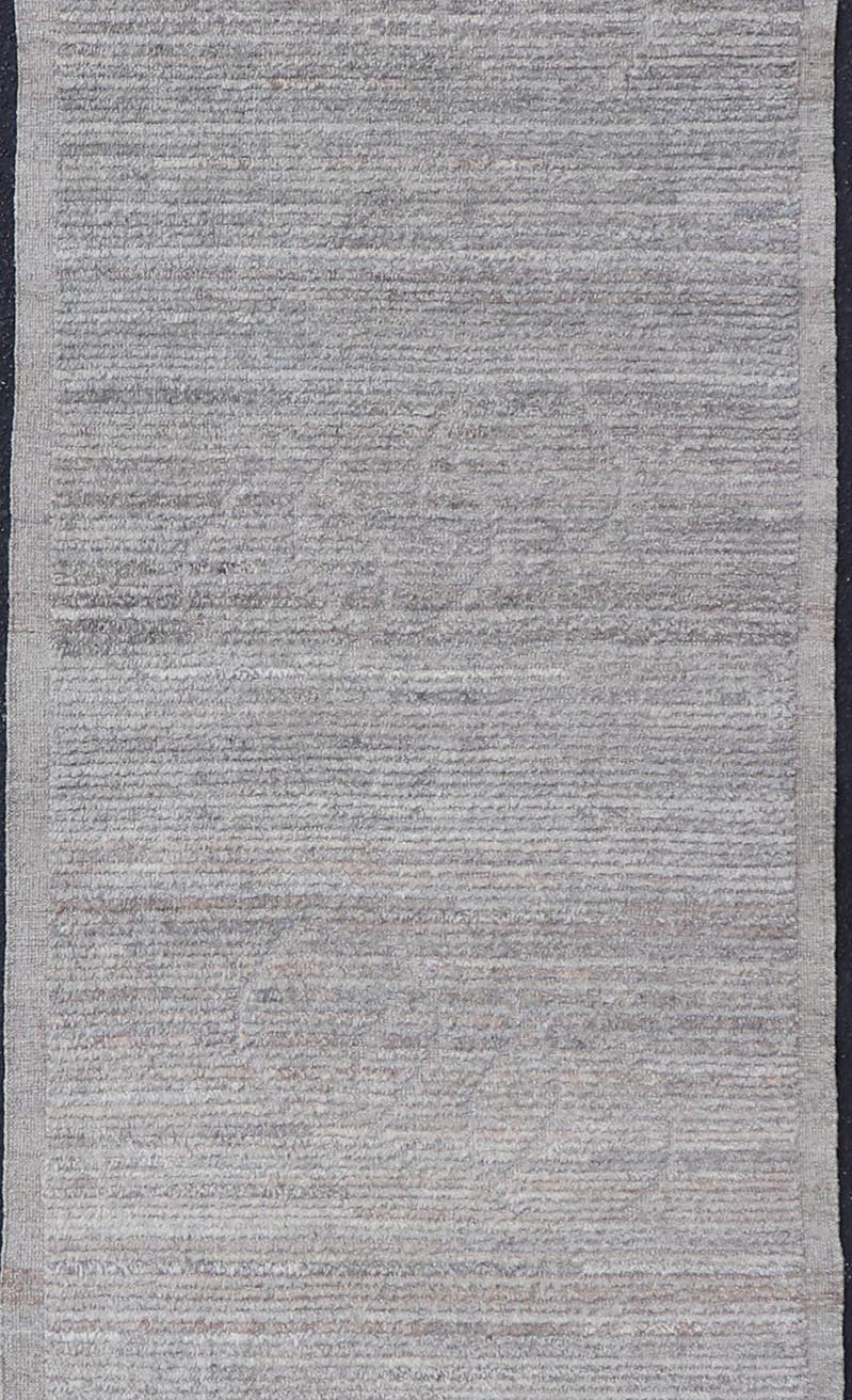 Modern Casual Runner Hand Knotted in Neutral Tones with Shades of Gray. Keivan Woven Arts rug AFG - 39819, country of origin / type: Afghanistan / Pile. Measures: 2'11 x 9'8 The subdued design of this runner makes it perfect for modern and casual ... - Keivan Woven ArtsAFG - 39819 - 21343Rug
