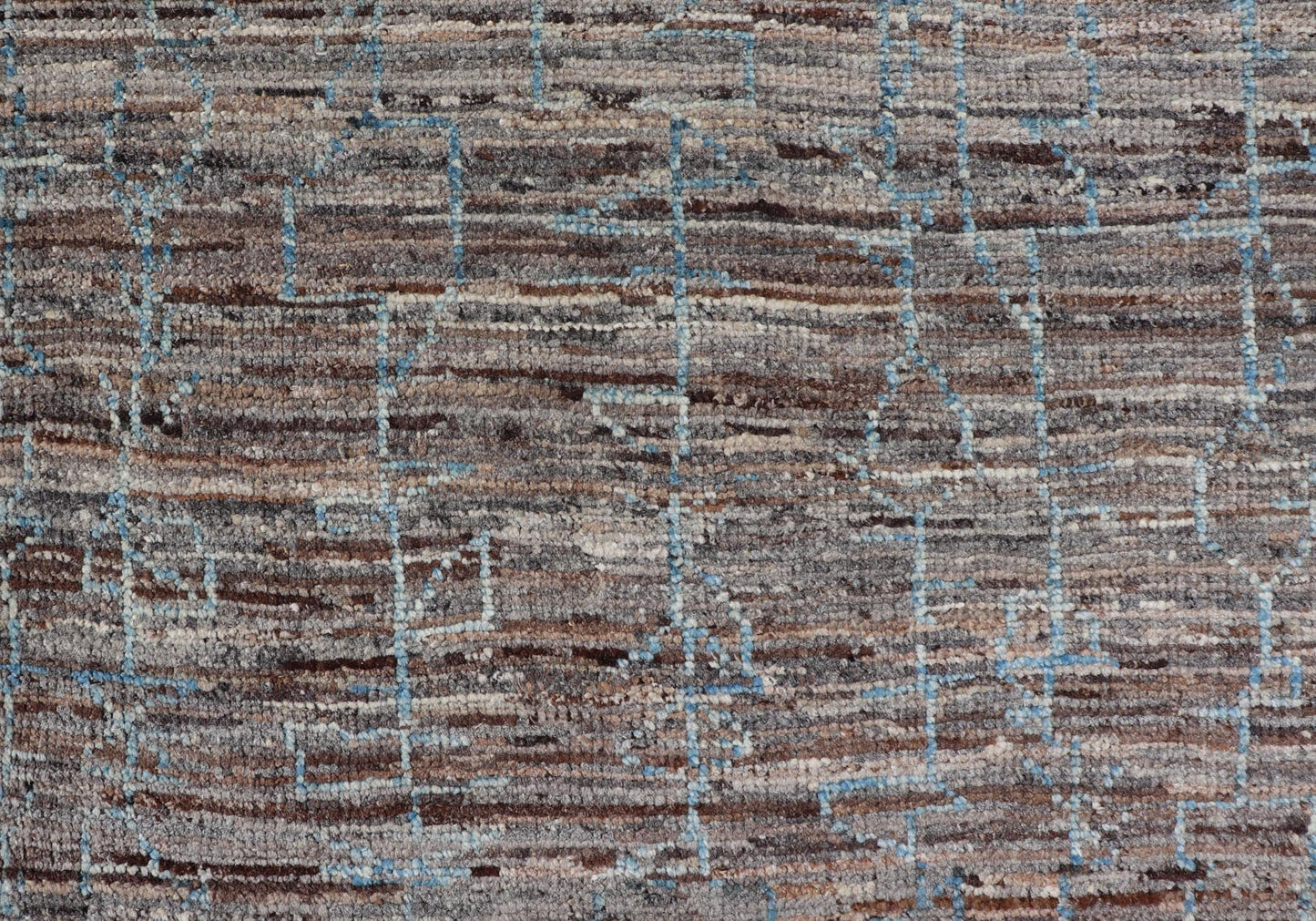 Modern Hand - Knotted Tribal Rug in Wool with All - Over Sub - Geometric Design This modern casual tribal rug has been hand - knotted in wool. The rug features an all - over modern sub - geometric design, rendered in blue, gray and earthy tones; making thi... - Keivan Woven ArtsAFG - 39910 - 19586Rug