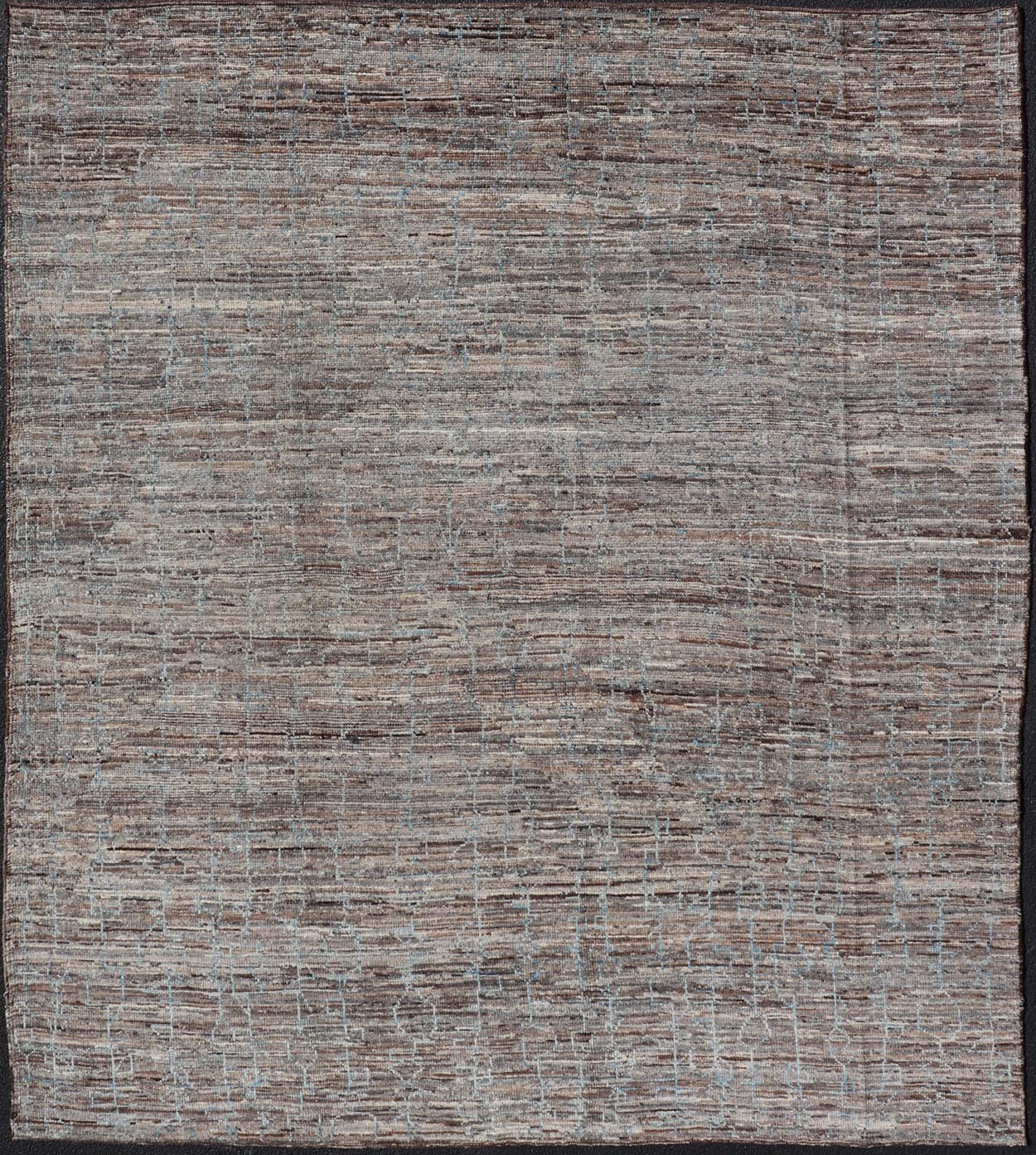 Modern Hand - Knotted Tribal Rug in Wool with All - Over Sub - Geometric Design This modern casual tribal rug has been hand - knotted in wool. The rug features an all - over modern sub - geometric design, rendered in blue, gray and earthy tones; making thi... - Keivan Woven ArtsAFG - 39910 - 19586Rug