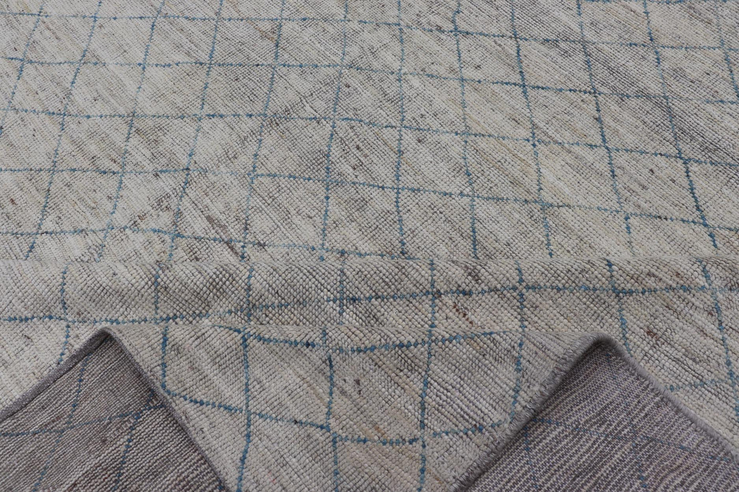 Modern Hand - Knotted Rug in Wool with All - Over Diamond Design in Blue This modern casual tribal rug has been hand - knotted in wool. The rug features a modern all - over sub - geometric diamond design, rendered in blue; making this rug a superb fit f... - Keivan Woven ArtsAFG - 40529 - 19784Rug
