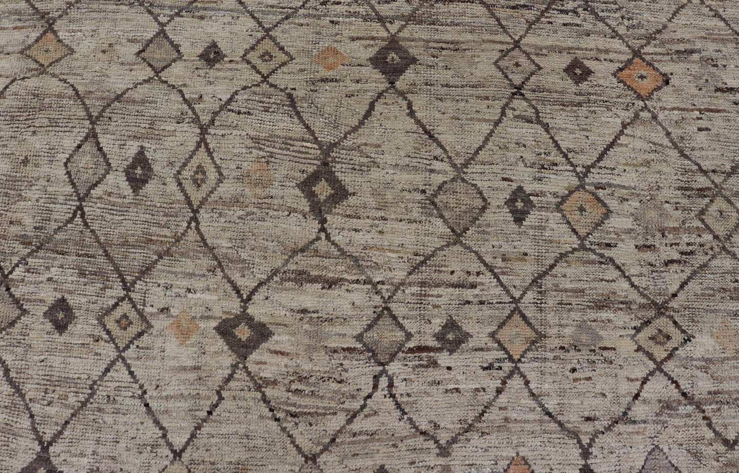 Modern Hand - Knotted Rug in Wool with Sub - Geometric Interlocked Diamond Design This modern casual tribal rug has been hand - knotted. The rug features a modern sub - geometric all - over diamond design, rendered in multicolor, making this rug a superb ... - Keivan Woven ArtsAFG - 40829 - 19424Rug