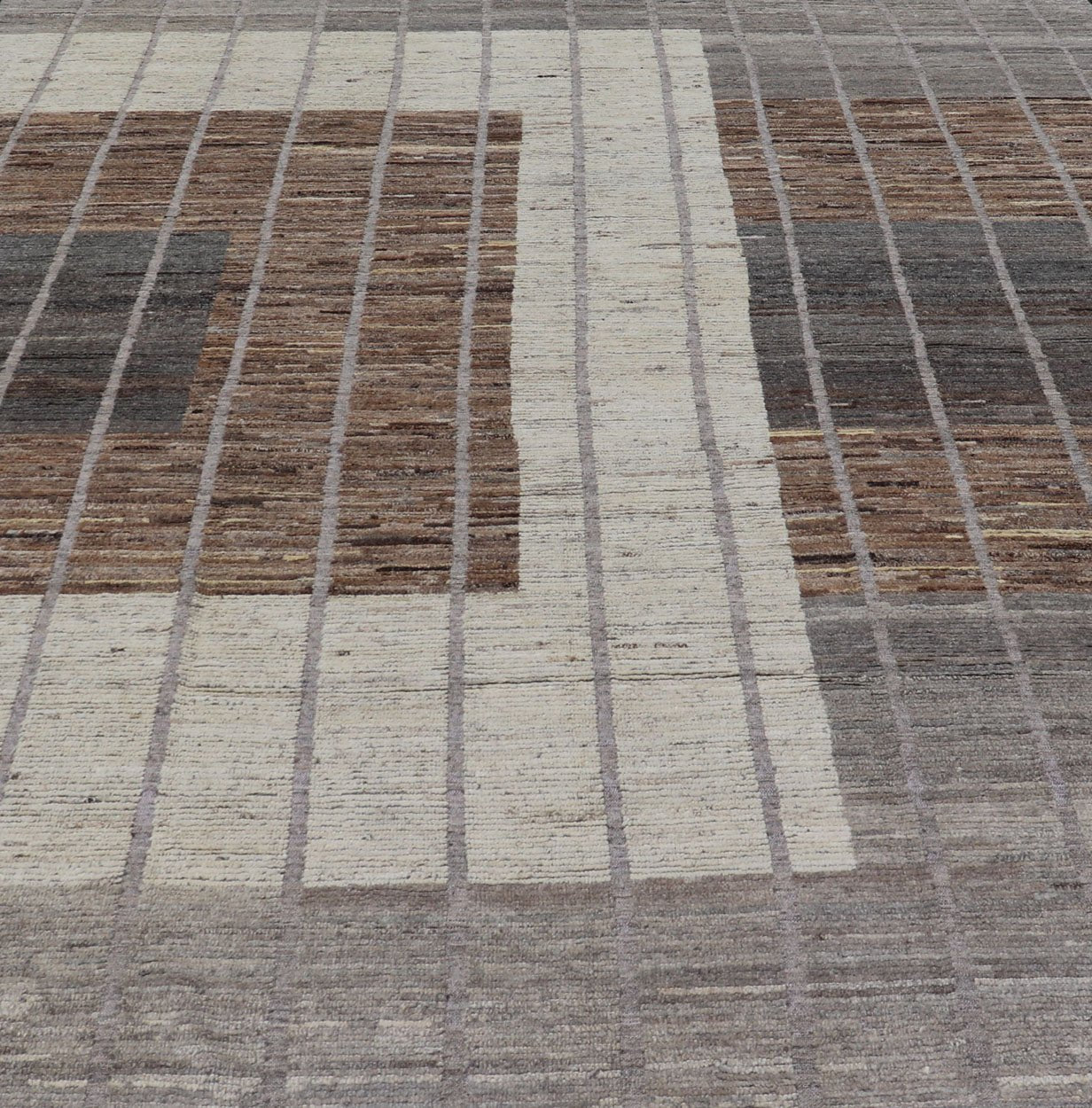 Earth - Toned Textural Elegance Rug by Keivan Woven Arts Architectural Modern Rug in Earth Tones with Distressed Texture. Large Modern Casual Rug in minimalist design, modern design, with Square Modern Design. Keivan Woven Arts; AFG - 43432 Country of ... - Keivan Woven ArtsAFG - 43432 - 20169Rug