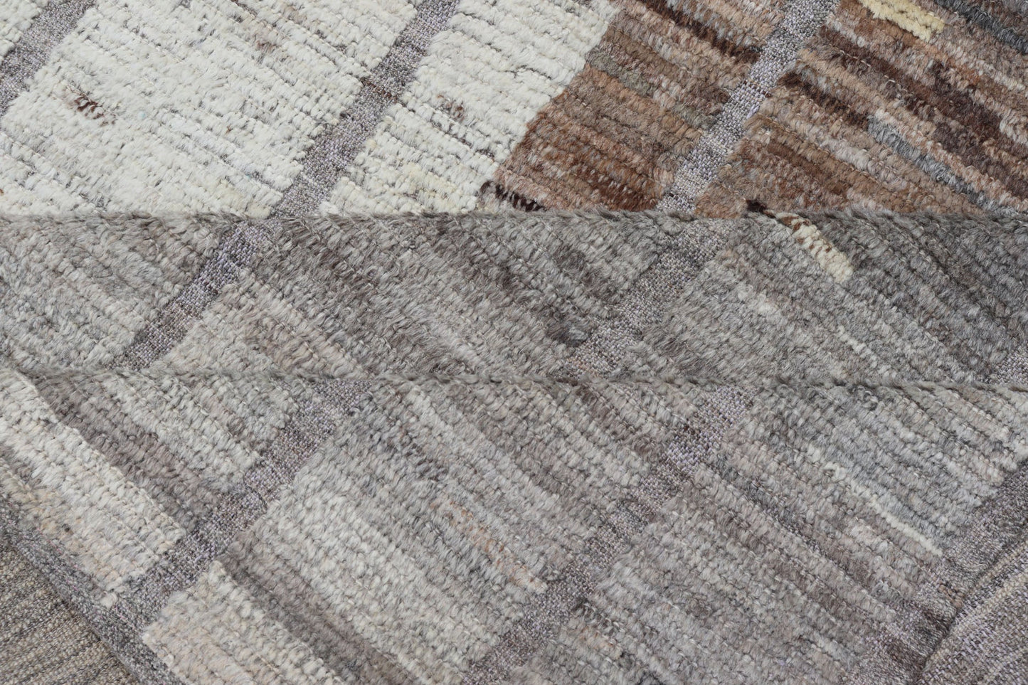 Earth - Toned Textural Elegance Rug by Keivan Woven Arts Architectural Modern Rug in Earth Tones with Distressed Texture. Large Modern Casual Rug in minimalist design, modern design, with Square Modern Design. Keivan Woven Arts; AFG - 43432 Country of ... - Keivan Woven ArtsAFG - 43432 - 20169Rug