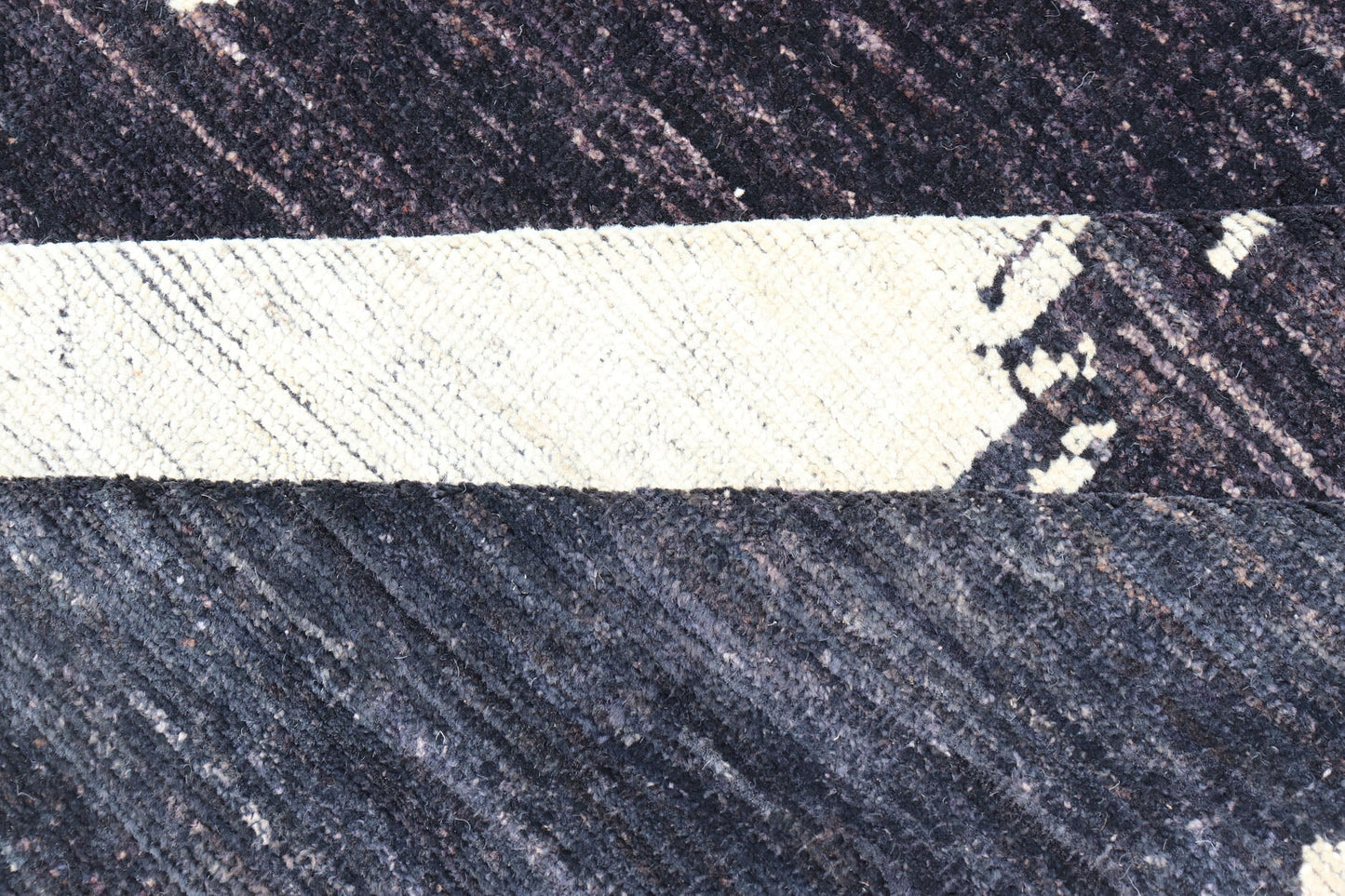Measures 9'6 x 12'1 This modern casual Afghan rug has a minimalistic design of vertical motifs paneled asymmetrically in black and white. This piece has been hand - knotted with a piled texture, giving the foundation durability. Modern Afg... - Keivan Woven ArtsAFG - 43433 - 20199Rug