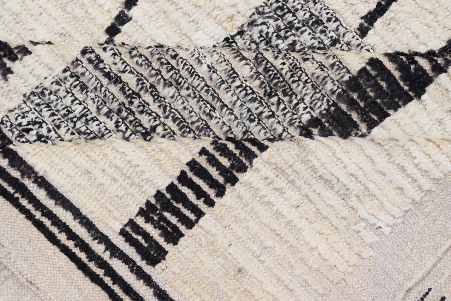 Large Afghan Modern Contemporary Abstract Rug in White and Black This piece has uniqueness in it's abstract design. The background displays a beautiful white color, layered with black abstractions. The black is paired with splashes of g... - Keivan Woven ArtsAFG - 43437 - 20205Rug
