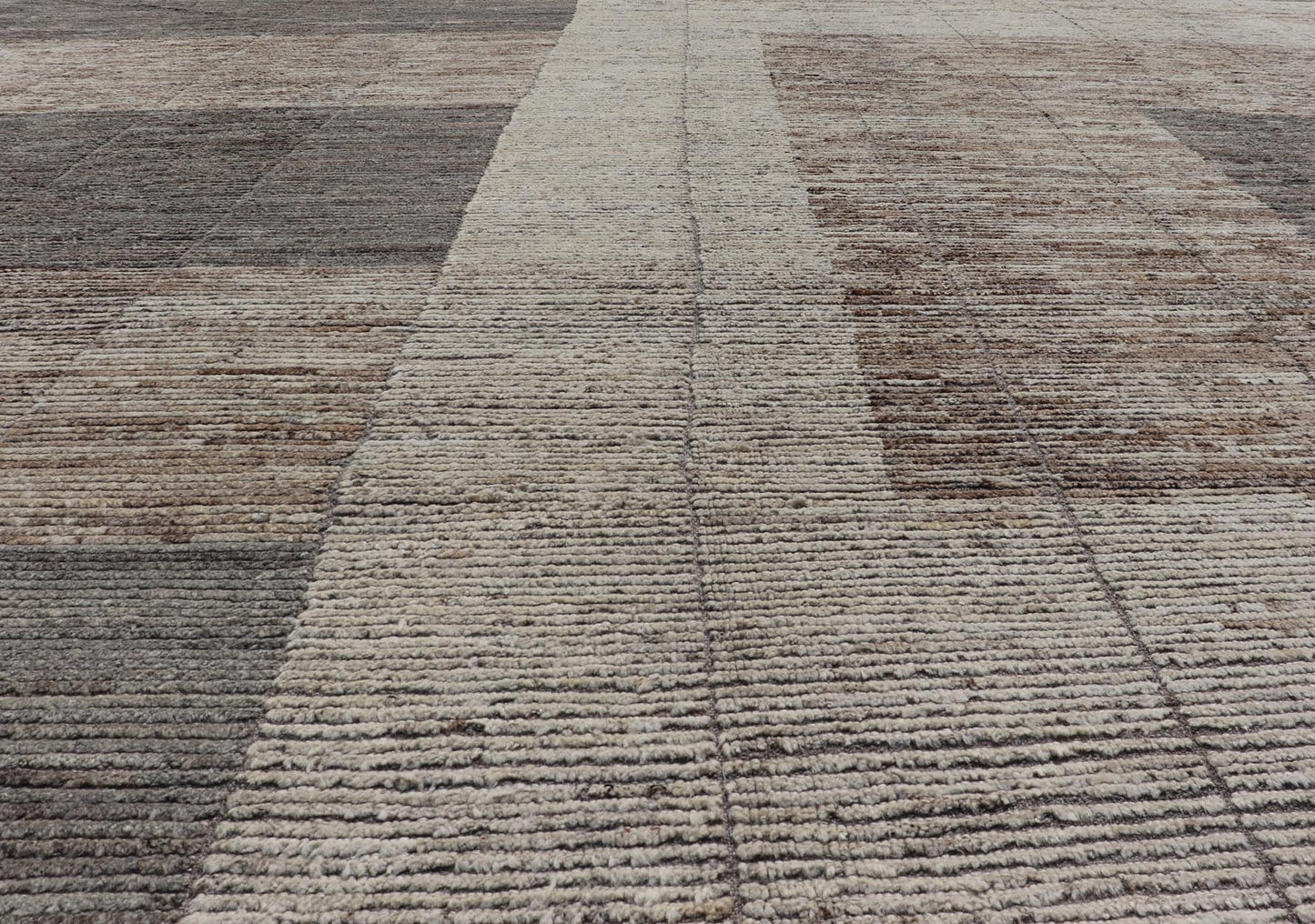 Large Modern Rug in Earth Tones with Square Size and Distressed Texture. Large architectural Modern Rug in Earth Tones with Square Size and Distressed Texture. Large Modern Casual Rug in minimalist design, modern design, with Square Modern Desi... - Keivan Woven ArtsAFG - 58200 - 21451Rug