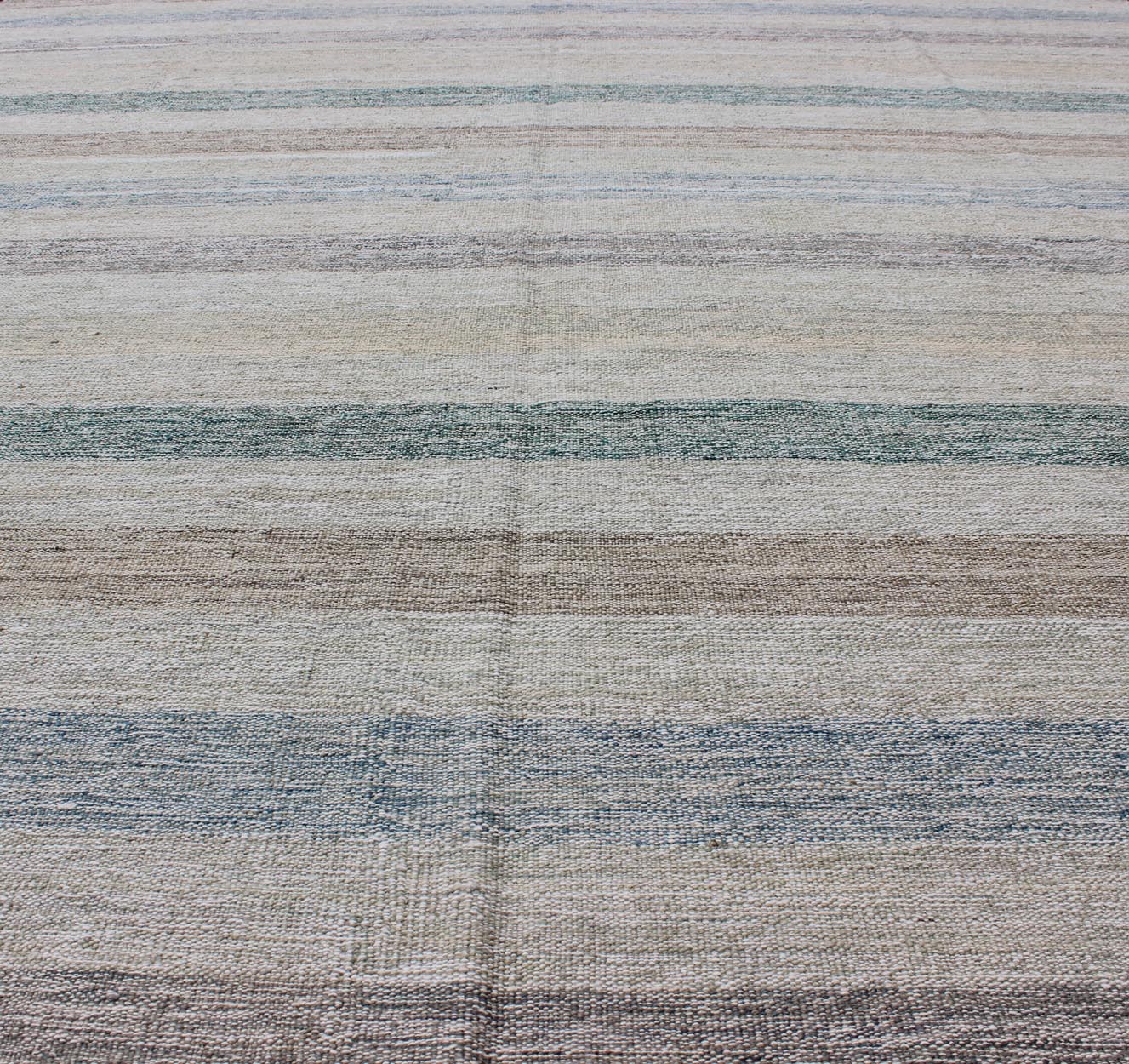 Keivan Woven Arts Versatile Striped Flat - Weave Kilim Design and Natural Colors. Keivan Woven Arts rug AFG - 6275, country of origin / type: Afghanistan / Kilim. Measures: 8'1 x 11'4 This modern striped piece features a design that evokes an easy ... - Keivan Woven ArtsAFG - 6275 - 10408Rug
