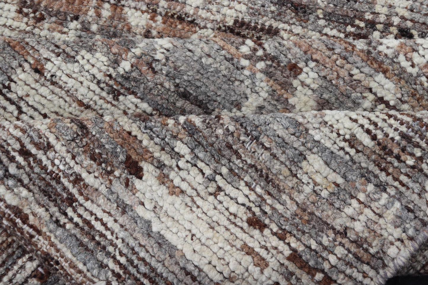 Modern Oushak Runner in Wool with Floral Design in Shades of Gray, Brown, Cream. Keivan Woven Arts; rug AFG - 64917, country of origin / type: Afghanistan / Oushak, circa Early - 21th Century. Measures: 3'0 x 12'1 This modern casual tribal Oushak de... - Keivan Woven ArtsAFG - 64917 - 25158Rug