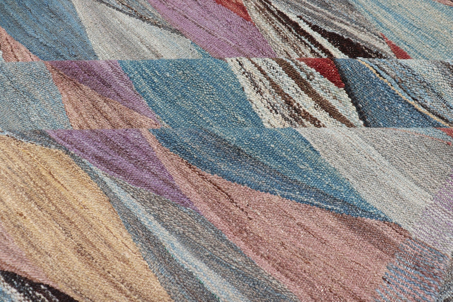Large Colorful Flat - Weave Kilim Rug with Modern Design Casual flat - weave modern design Kilim rug with multi - color in modern design, rug AFG - 65, country of origin / type: Afghanistan / Kilim Colorful flat - weave modern Kilim rug with modern... - Keivan Woven ArtsAFG - 65 - 15755Rug