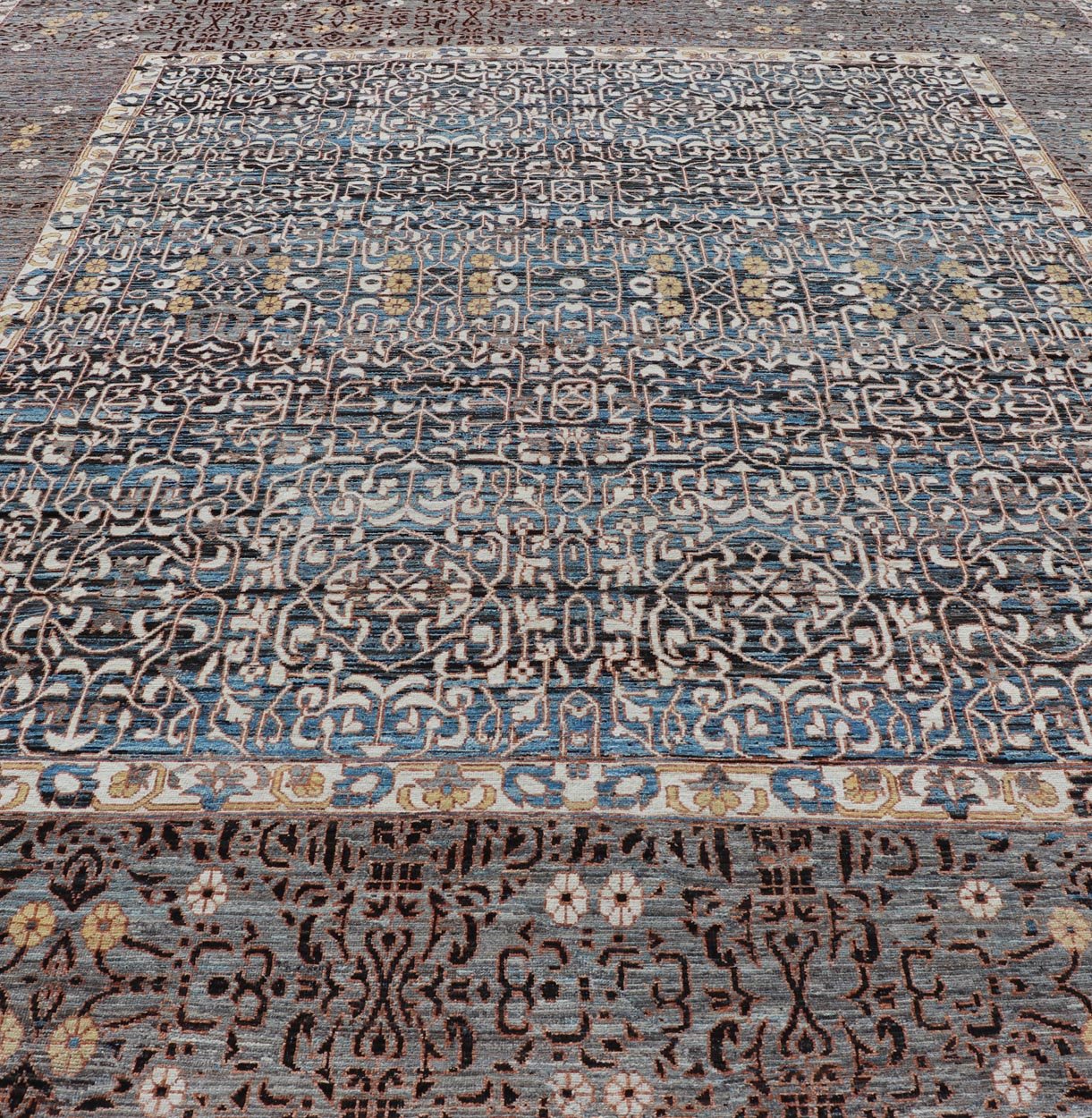 Measures: 14'0 x 16'2 Modern Casual Tribal Rug, Keivan Woven Arts / rug AFG - 65603, country of origin / type: Afghanistan / Modern Casual, circa Early - 21th Century. This large modern casual tribal rug has been hand - knotted. The rug featur... - Keivan Woven ArtsAFG - 65603 - 23102Rug