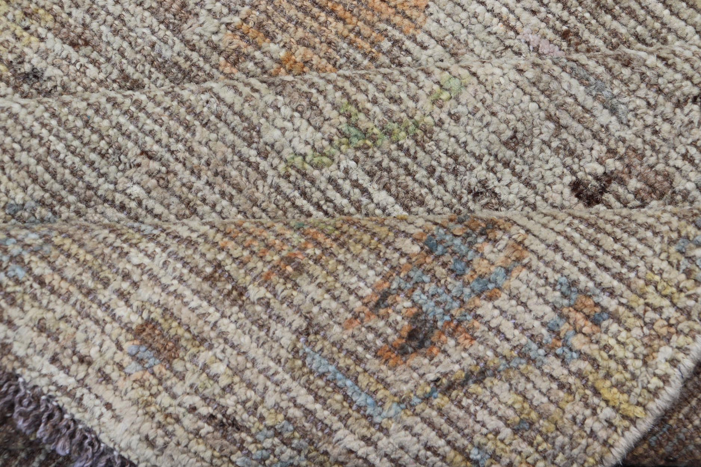 Modern Distressed Oushak With All - Over Floral Design on Cream Field and Border. Keivan Woven Arts/ rug /AFG - 65734 Country of Origin: Afghanistan Type: Oushak Design: Floral, All - Over, Arabesque - Floral 21st century. Measures: 3'9 x 5'8 Modern di... - Keivan Woven ArtsAFG - 65734 - 25170Rug