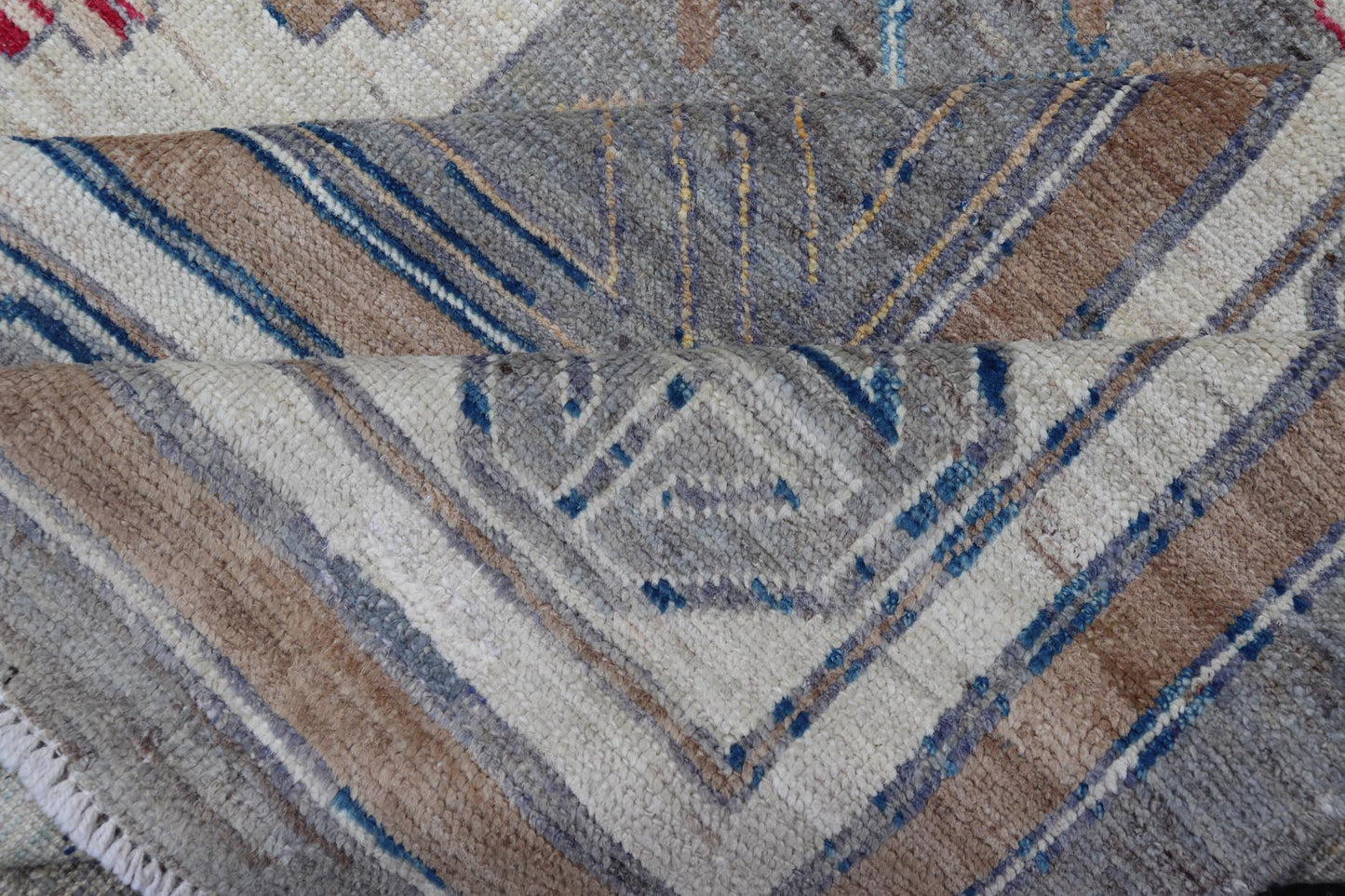 Modern Khotan Rug with Circular Medallions in Shades of Gray, Red, and Brown. Keivan Woven Arts rug AFG - 67300 / country of origin / type: Afghanistan / Khotan. Measures: 9'6 x 11'9 This modern Khotan made rug features Samarkand design with mult... - Keivan Woven ArtsAFG - 67300 - 24541Rugs
