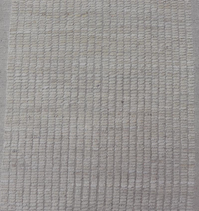 Afghan Modern Casual All - Over Runner in Light Cream With High And Low Pile. Keivan Woven Arts; rug AFG - 68004 / Country of Origin: Afghanistan Type: Modern Casual Design: Geometric, Tribal Chevron, All - Over. Measures: 3'0 x 15'6 This long runner... - Keivan Woven ArtsAFG - 68004 - 25188Rug