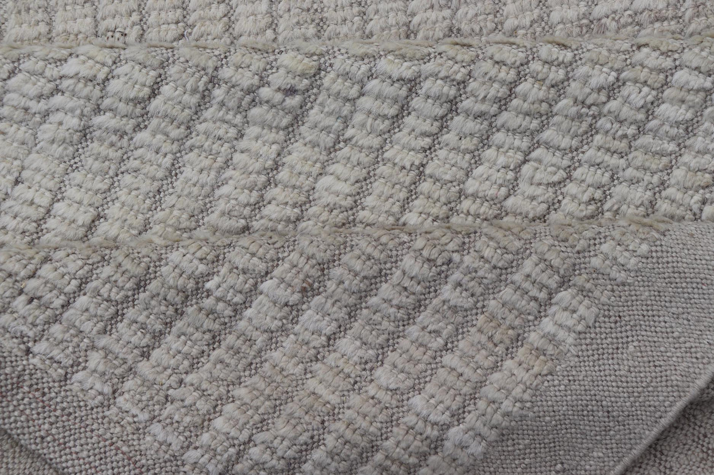 Afghan Modern Casual All - Over Runner in Light Cream With High And Low Pile. Keivan Woven Arts; rug AFG - 68004 / Country of Origin: Afghanistan Type: Modern Casual Design: Geometric, Tribal Chevron, All - Over. Measures: 3'0 x 15'6 This long runner... - Keivan Woven ArtsAFG - 68004 - 25188Rug