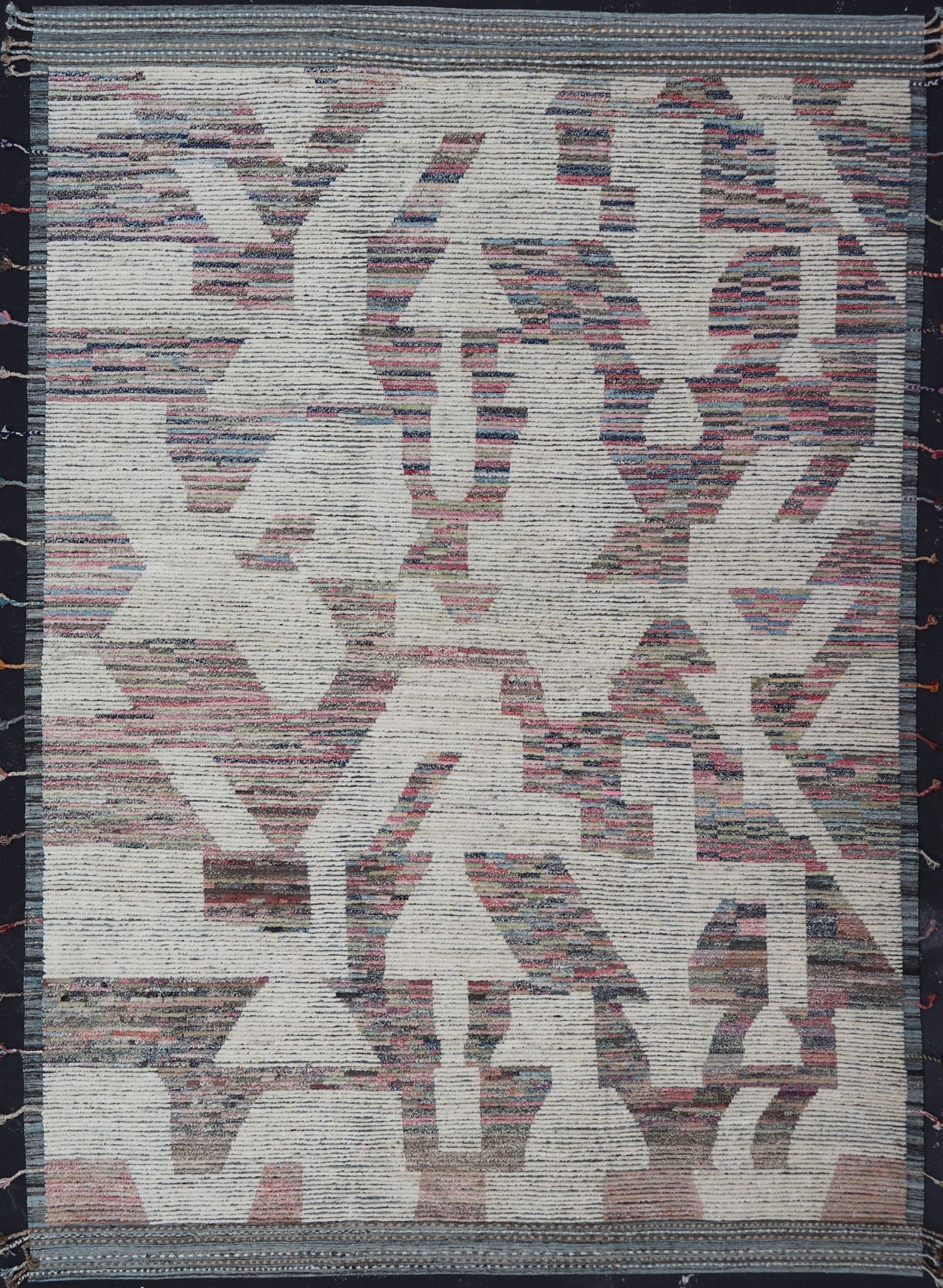 Keivan Woven Arts Large modern distressed rug in cream and multi colors. 10'9" X15'1" Modern rug by keivan woven arts. This distressed modern rug offers a neutral background with variety of colors. - Keivan Woven ArtsAFGC - 39477 - 18353Rug
