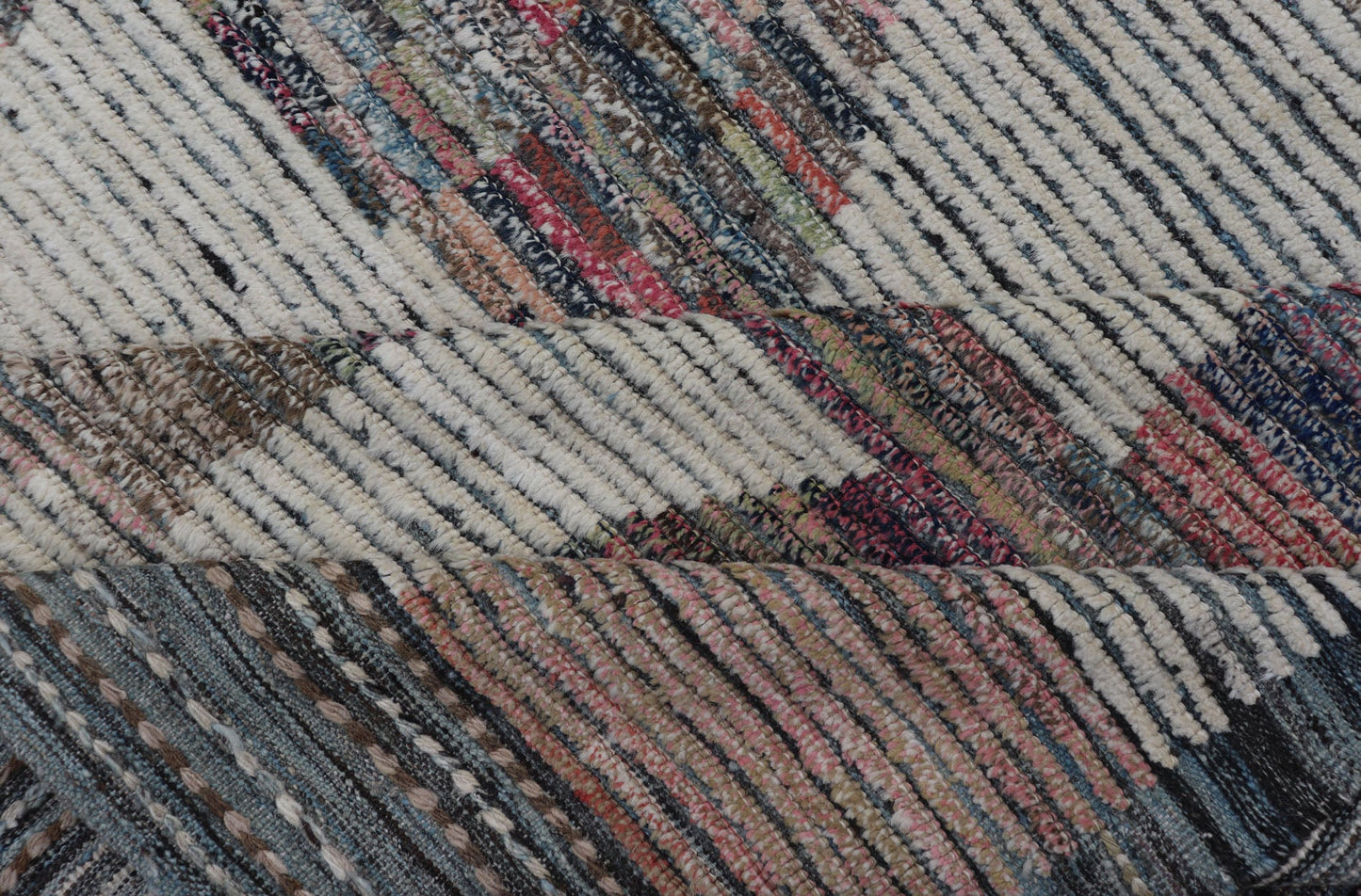 Keivan Woven Arts Large modern distressed rug in cream and multi colors. 10'9" X15'1" Modern rug by keivan woven arts. This distressed modern rug offers a neutral background with variety of colors. - Keivan Woven ArtsAFGC - 39477 - 18353Rug