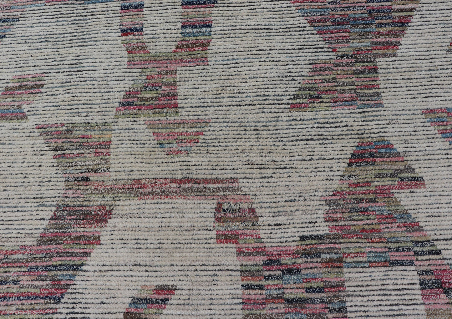 Keivan Woven Arts Large modern distressed rug in cream and multi colors. 10'9" X15'1" Modern rug by keivan woven arts. This distressed modern rug offers a neutral background with variety of colors. - Keivan Woven ArtsAFGC - 39477 - 18353Rug