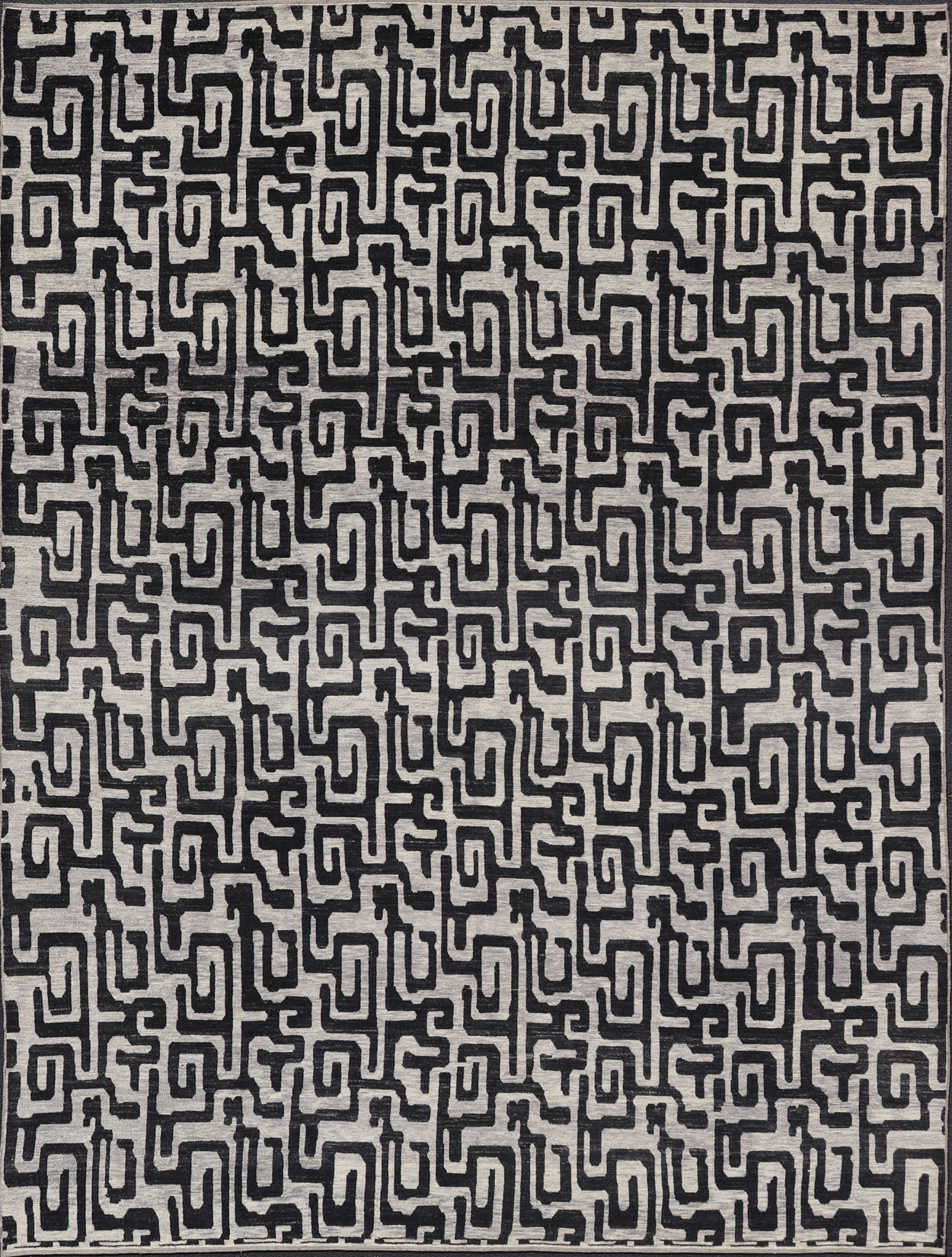 Keivan Woven Arts Large modern rug with diamond pattern in Black and off white. Measures: 14'6 x 19'2 Very large modern rug with low pile rug by Keivan Woven Arts in black, gray and off white. Modern rug by Keivan woven arts, black and ... - Keivan Woven ArtsAFGC - 39493 - 18323