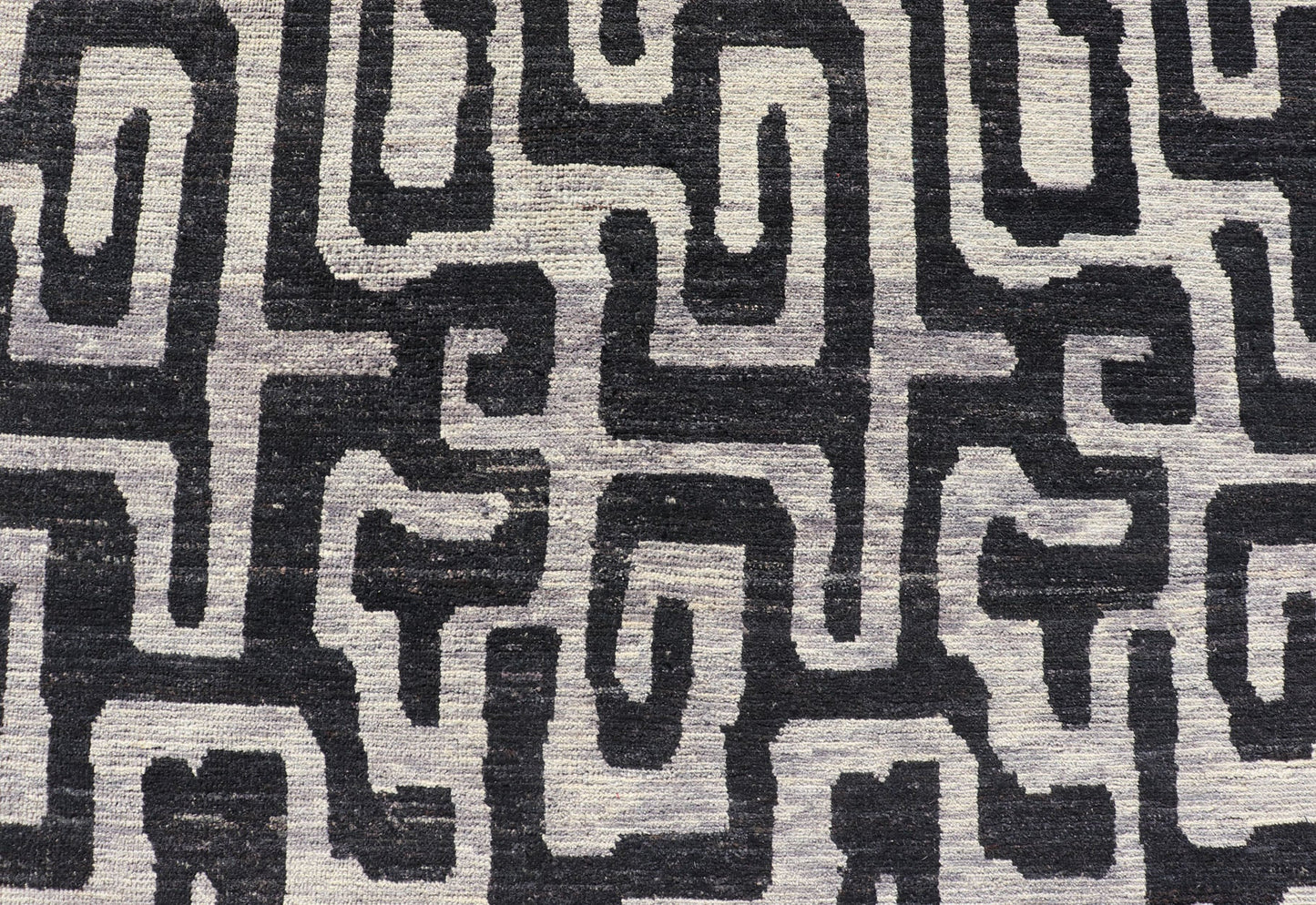 Keivan Woven Arts Large modern rug with diamond pattern in Black and off white. Measures: 14'6 x 19'2 Very large modern rug with low pile rug by Keivan Woven Arts in black, gray and off white. Modern rug by Keivan woven arts, black and ... - Keivan Woven ArtsAFGC - 39493 - 18323Rug