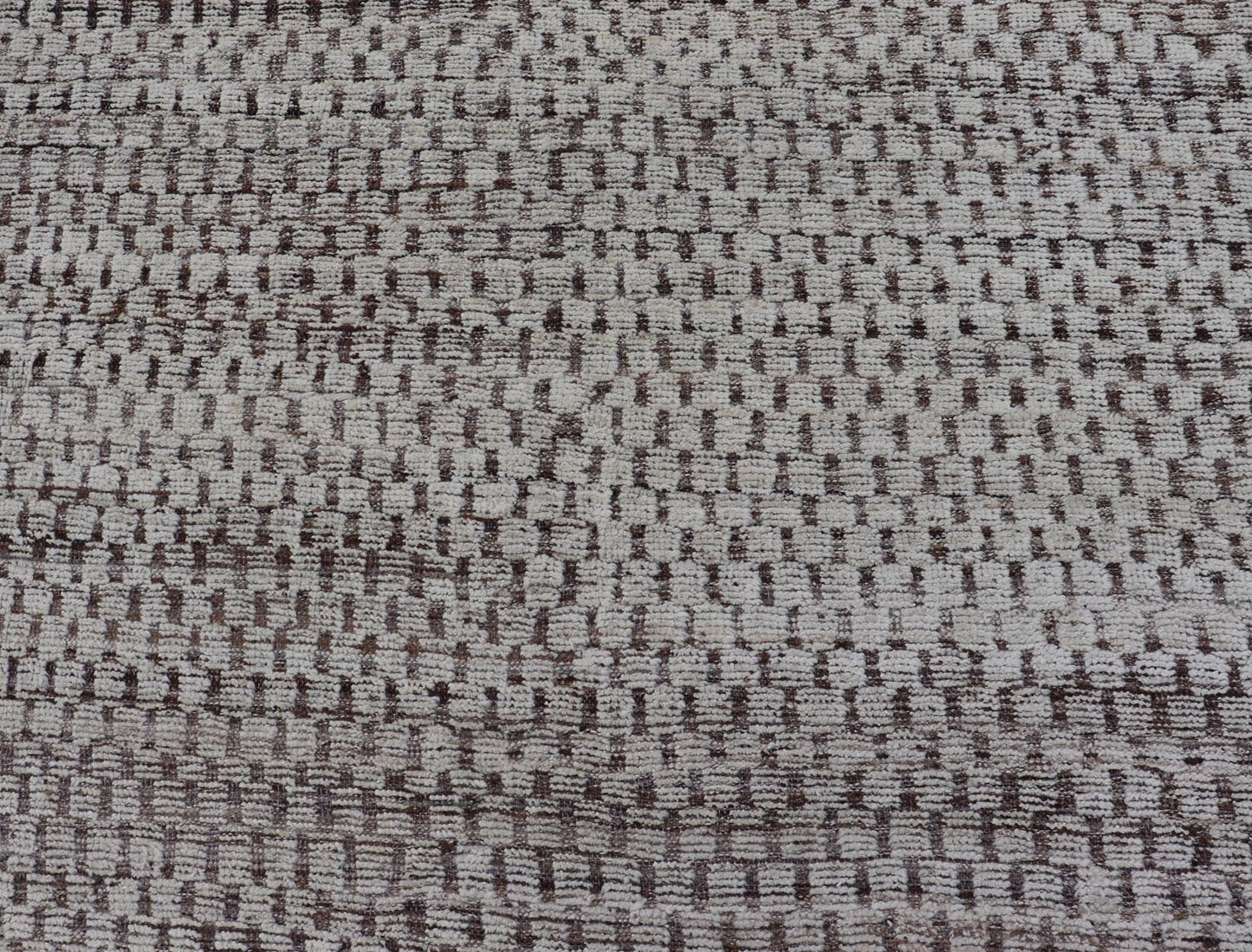 Modern Hand - Knotted Rug in Wool with All - Over Geometric Checkerboard Design This modern casual tribal rug has been hand - knotted. The rug features a modern all - over geometric checkerboard - like design, rendered in brown, cream, taupe, and gray ton... - Keivan Woven ArtsAFGC - 39754 - 19520Rug