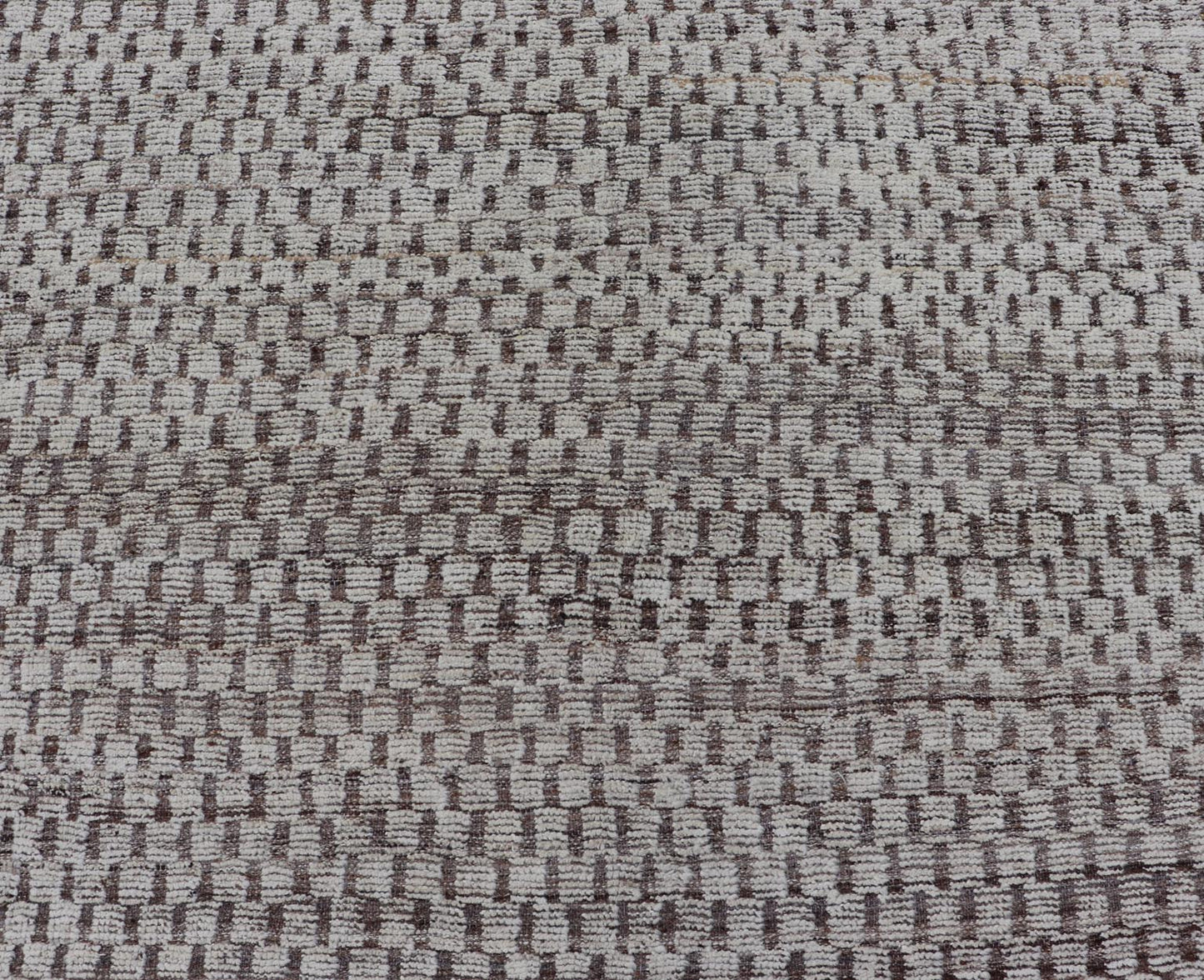 Modern Hand - Knotted Rug in Wool with All - Over Geometric Checkerboard Design This modern casual tribal rug has been hand - knotted. The rug features a modern all - over geometric checkerboard - like design, rendered in brown, cream, taupe, and gray ton... - Keivan Woven ArtsAFGC - 39754 - 19520Rug