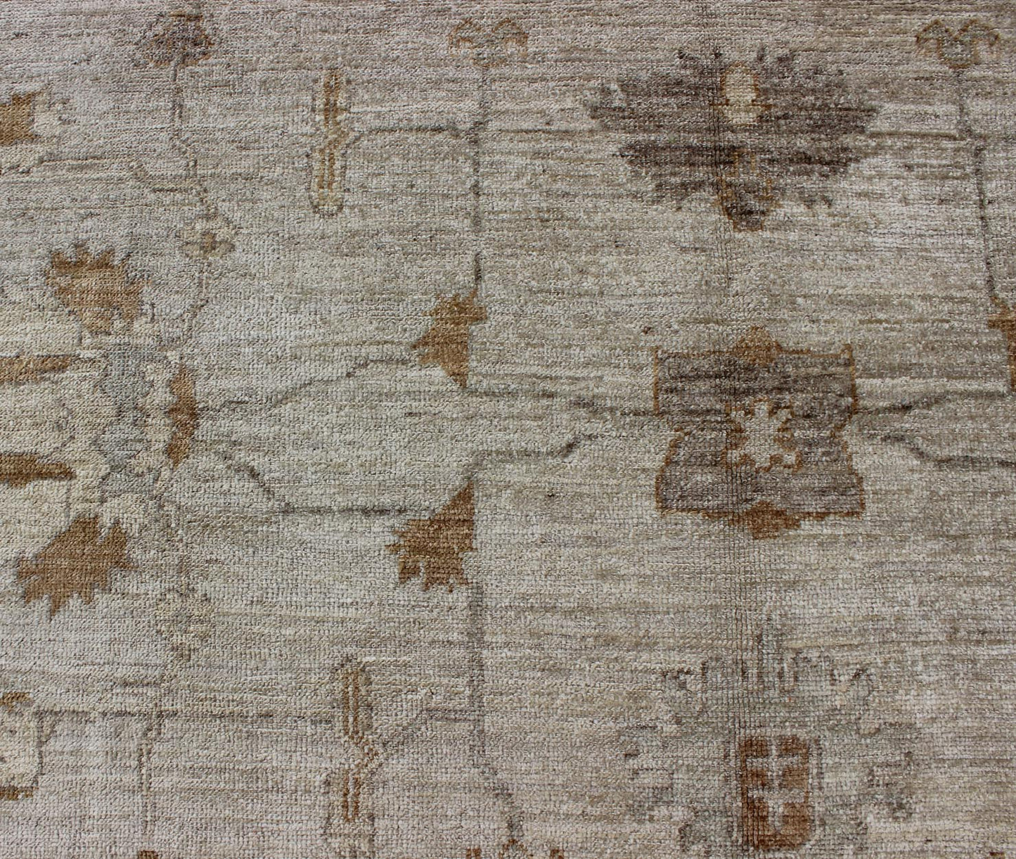 Angora Oushak Turkish Rug With Classic Oushak Design in Neutral Tones and Pop of Colors. Amazing Angora Turkish Classic Oushak Rug With Floral Motifs. Keivan Woven Arts/ rug AN - 114747. Measures: 8'7 x 11'5 Angora Turkish Classic... - Keivan Woven ArtsAN - 114747 - 3371Rug
