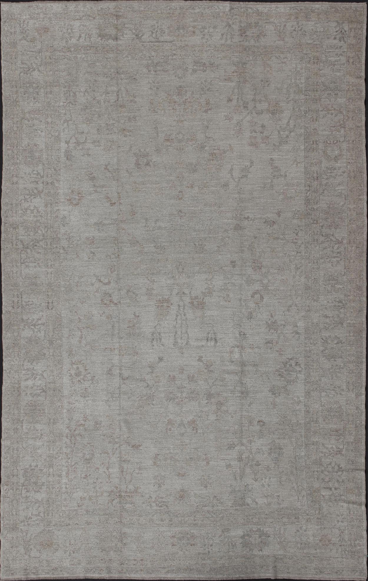 Large Angora Turkish Oushak Rug in Cream, Taupe, Silver, and Hints of Faded Blue Gray, cream, taupe, and light blue Angora rug from Turkey, rug AN - 117272, country of origin / type: Turkey / Angora Oushak From our Angora collection, this p... - Keivan Woven ArtsAN - 117272 - 4331Rug
