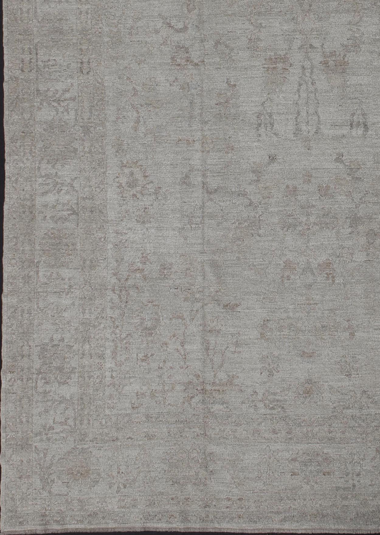 Large Angora Turkish Oushak Rug in Cream, Taupe, Silver, and Hints of Faded Blue Gray, cream, taupe, and light blue Angora rug from Turkey, rug AN - 117272, country of origin / type: Turkey / Angora Oushak From our Angora collection, this p... - Keivan Woven ArtsAN - 117272 - 4331Rug