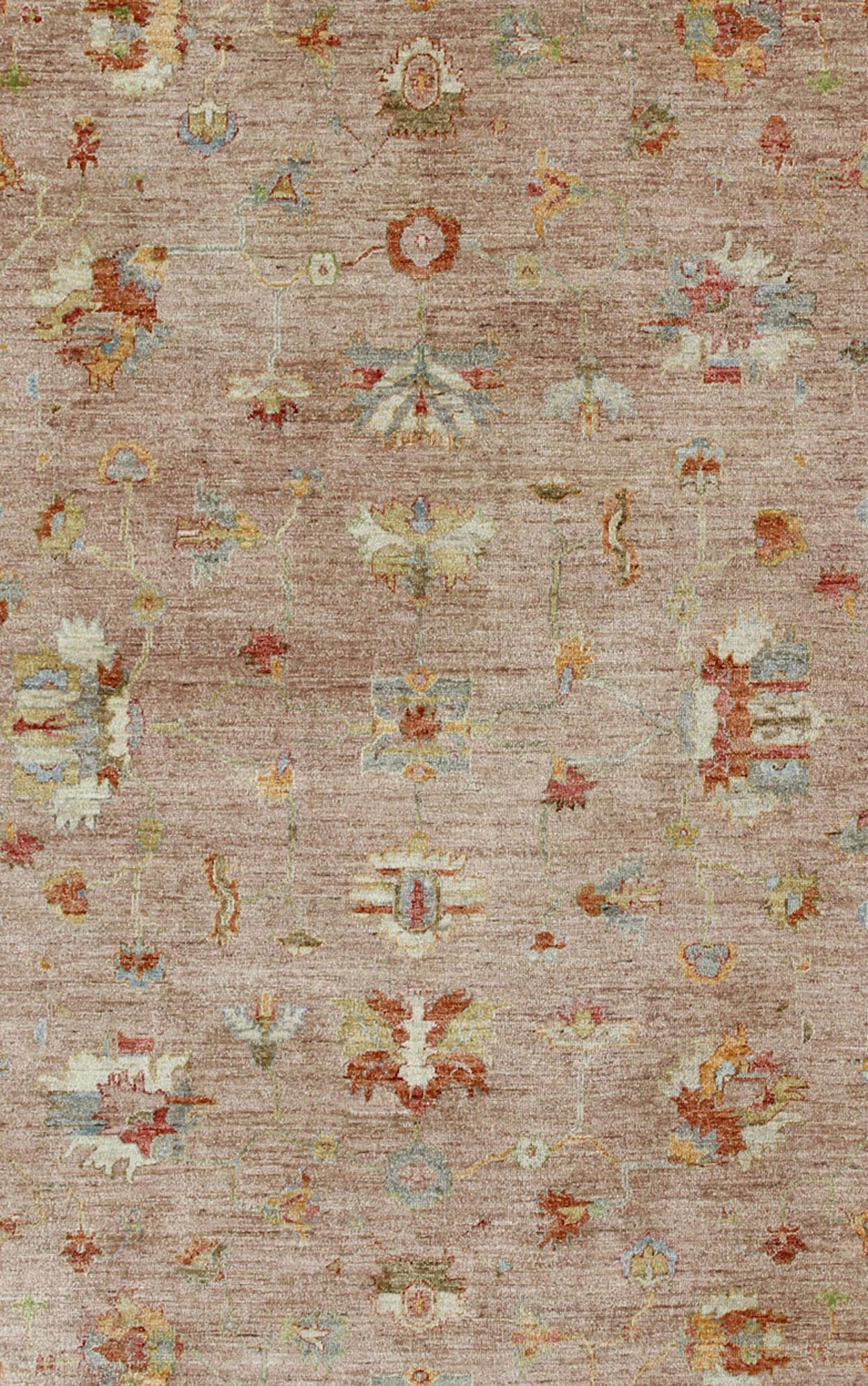 Large Angora Turkish Oushak Rug in Dusty Pink by Keivan Woven Arts. Angora rug from Turkey, rug an - 129862, country of origin / type: Turkey / Angora Oushak. Measures: 11'8 x 15'4. From our Angora collection, this piece is made with a com... - Keivan Woven ArtsAN - 129862 - 9756Rug