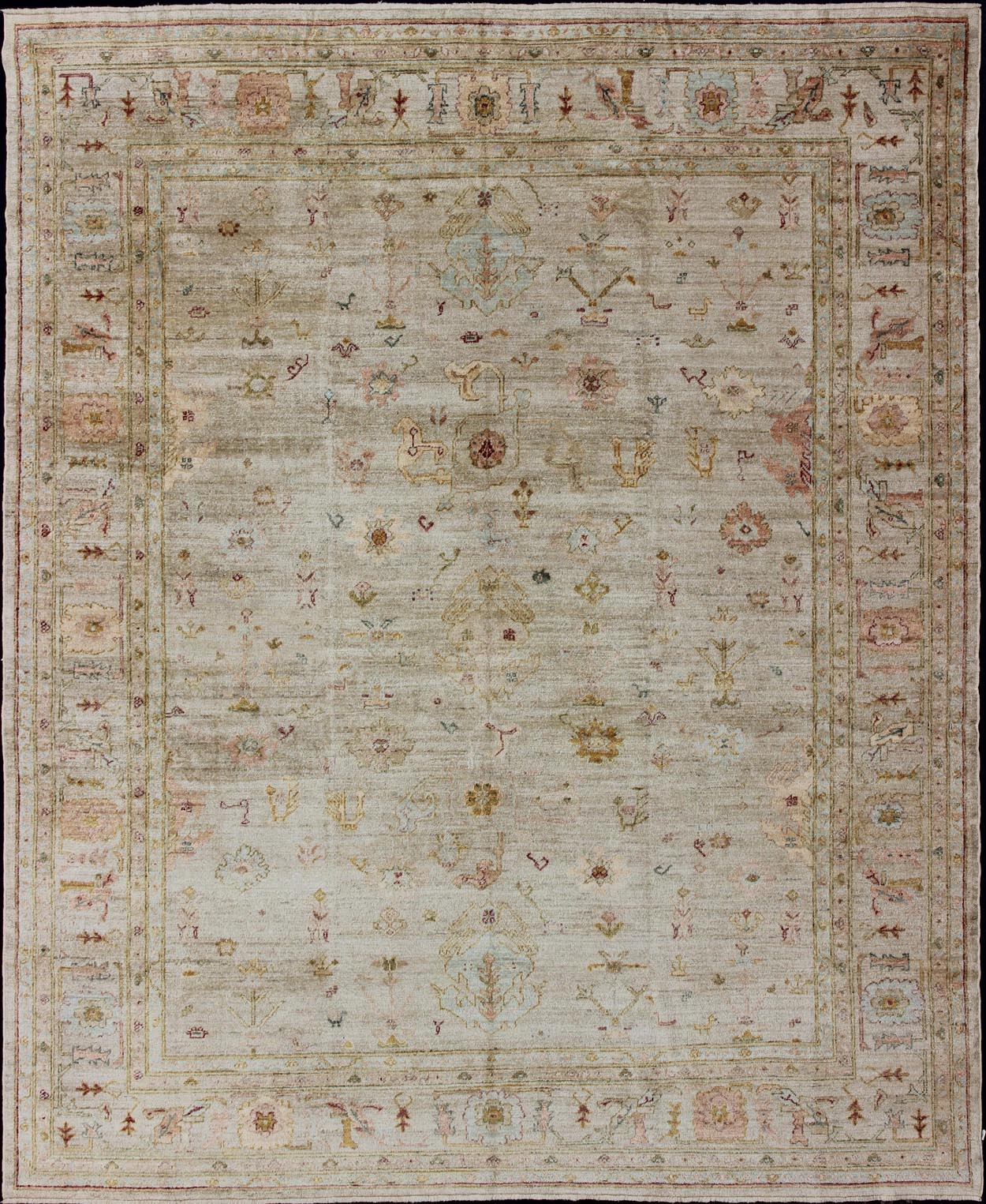 Keivan Woven Arts Angora Oushak Turkish Rug / rug AN - 134600, country of origin / type: Turkey / Angora Oushak. Measures: 12'2 x 14'5 This beautiful neutral color Oushak is made with a combination of angora and old wool. Featuring all organic mat... - Keivan Woven ArtsAN - 134600 - 10591Rug