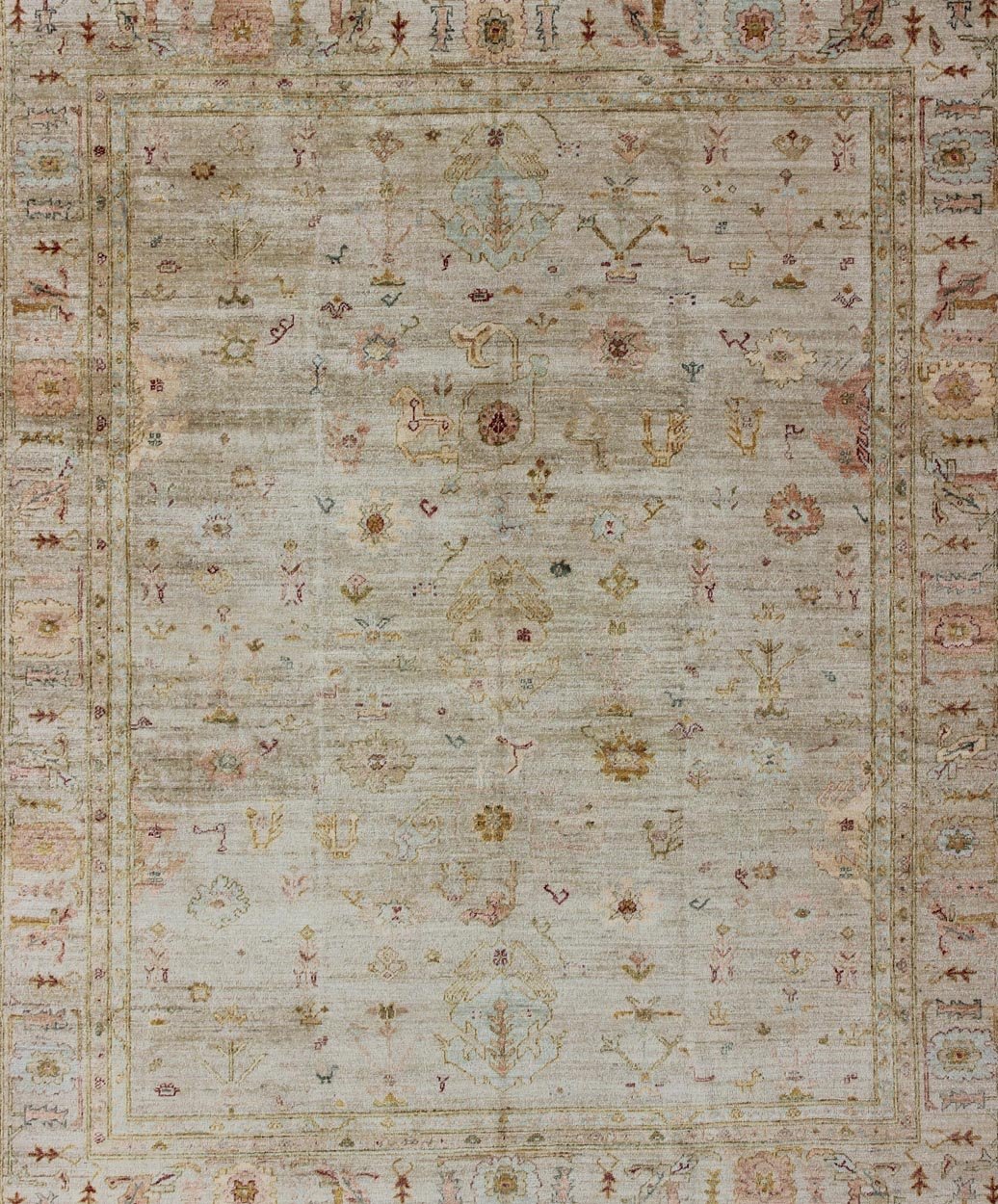 Keivan Woven Arts Angora Oushak Turkish Rug / rug AN - 134600, country of origin / type: Turkey / Angora Oushak. Measures: 12'2 x 14'5 This beautiful neutral color Oushak is made with a combination of angora and old wool. Featuring all organic mat... - Keivan Woven ArtsAN - 134600 - 10591Rug
