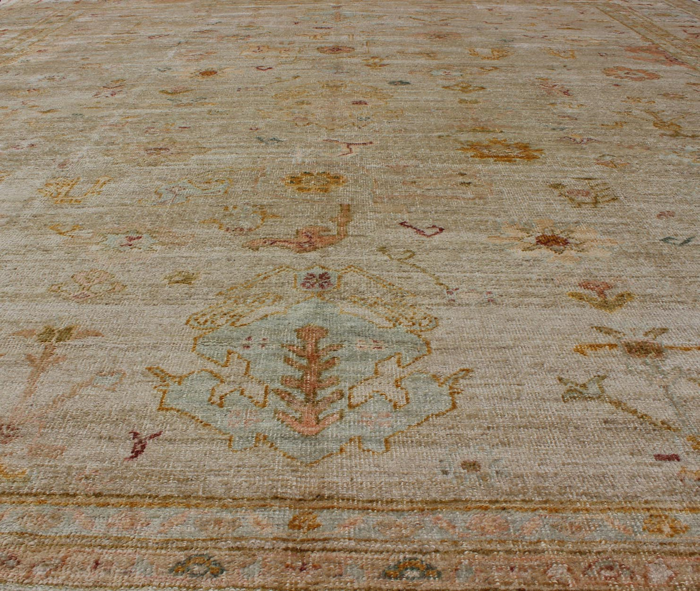 Keivan Woven Arts Angora Oushak Turkish Rug / rug AN - 134600, country of origin / type: Turkey / Angora Oushak. Measures: 12'2 x 14'5 This beautiful neutral color Oushak is made with a combination of angora and old wool. Featuring all organic mat... - Keivan Woven ArtsAN - 134600 - 10591Rug