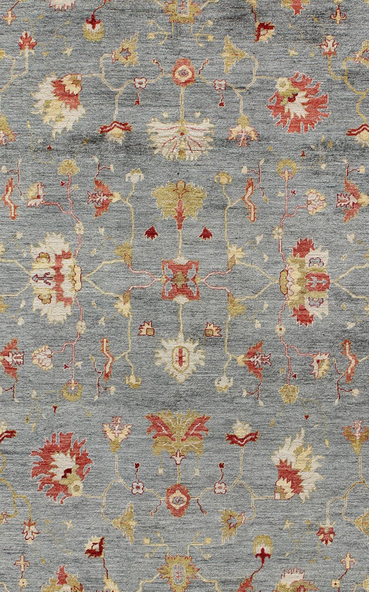 Gray and ivory with hints of red Angora rug from Turkey, rug an - 128906, country of origin / type: Turkey / Angora Oushak From our Angora collection, this piece is made with a combination of angora and old wool. Featuring all organic materials, t... - Keivan Woven ArtsANC - 128906 - 9338Rug