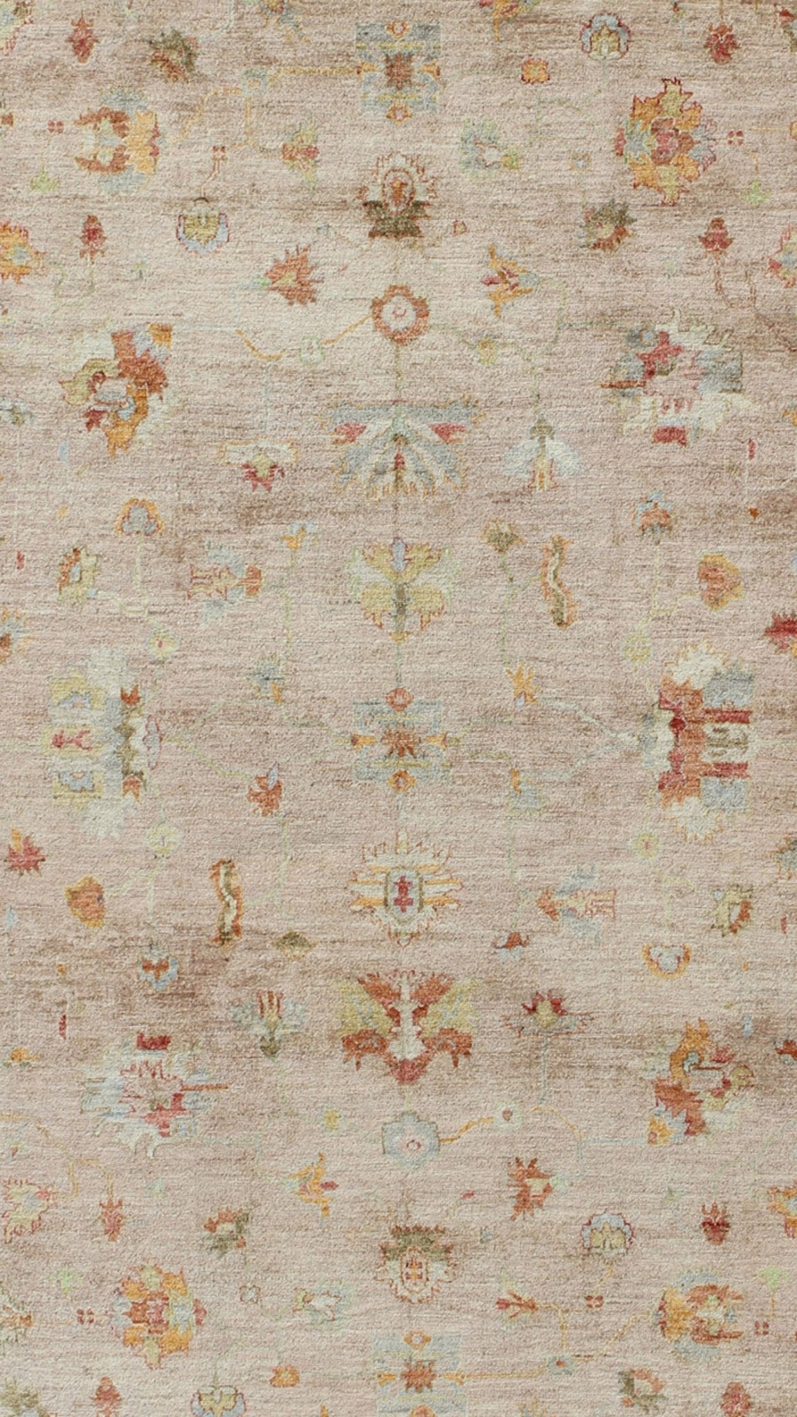 Keivan Woven Arts Angora Turkish Oushak Rug in Pink and Multi Colors. Keivan Woven Arts / rug ANC - 128910, country of origin / type: Turkey / Angora Oushak. Measures: 12'3 x 17'9 From our Angora collection, this piece is made with a combination o... - Keivan Woven ArtsANC - 128910 - 9352Rug