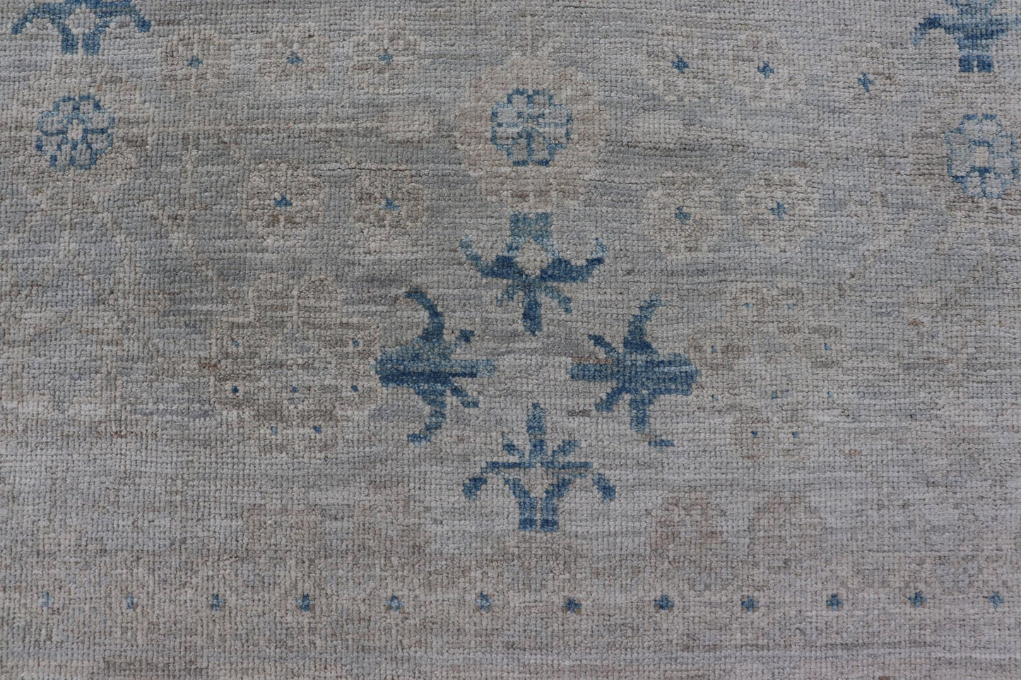 Measures: 8'0 x 10'2 Modern All - Over Floral Oushak with Light Gray Background And Neutral Colors. Keivan Woven Arts rug AWR - 12036 Country of Origin: Afghanistan Type: Oushak Design: Floral, All - Over, Abstract Floral. This Oushak was hand - kno... - Keivan Woven ArtsAWR - 12036 - 23366Rug