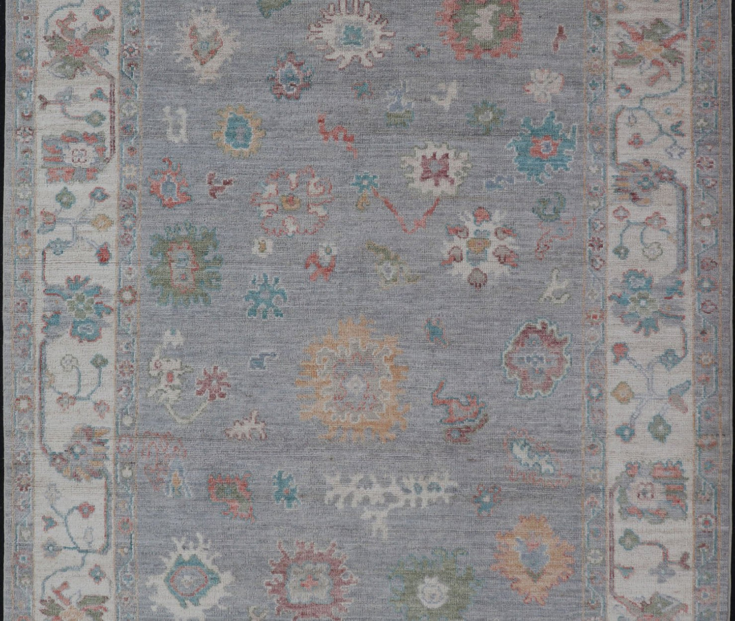 Measures: 5'8 x 9'0 Hand Knotted Floral Modern Oushak With a Taupe Background And Multi - Colors. Keivan Woven Arts; rug AWR - 12167 / Country of Origin: Afghanistan Type: Oushak Design: Floral, All - Over, Abstract This modern casual floral Ousha... - Keivan Woven ArtsAWR - 12167 - 23205Rug