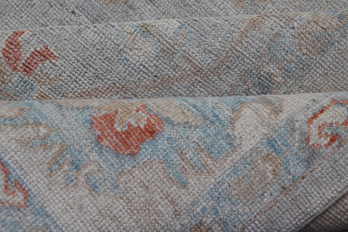 Measures: 8'3 x10'0 Modern All - Over Floral Oushak with a Light Gray Background With Delicate Accents. Keivan Woven Arts: rug AWR - 12577 Country of Origin: Afghanistan Type: Oushak Design: All - Over, Floral, 21st Century. Modern Oushak featuring an... - Keivan Woven ArtsAWR - 12577 - 23378Rug