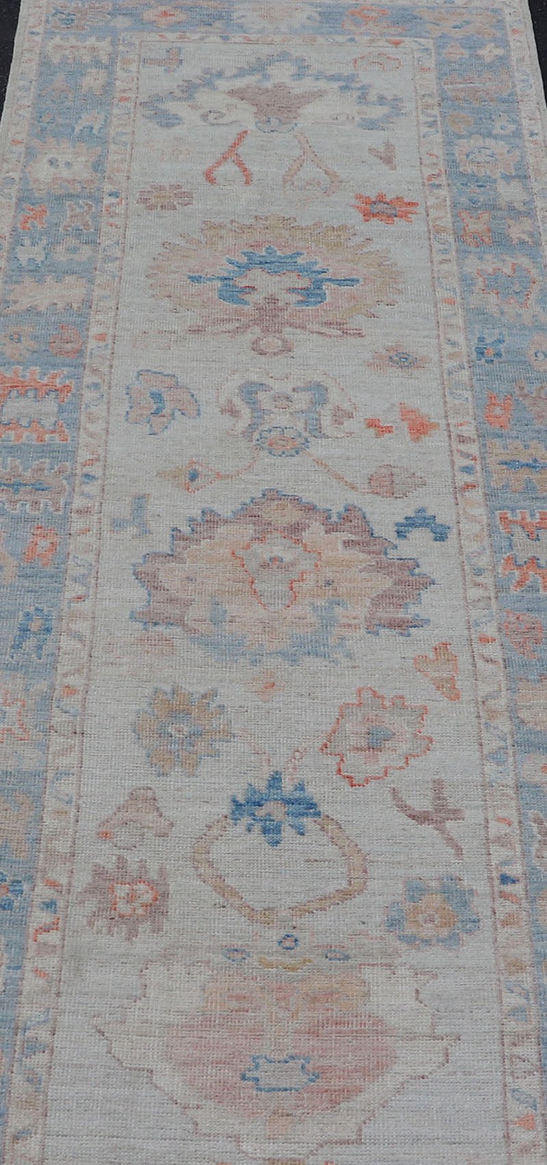 Measures: 3'0 x 9'8 Hand - Knotted Medallion Oushak Design Runner featuring Faded Colors. Keivan Woven Arts; rug AWR - 12620 Country of Origin: Afghanistan Type: Oushak Design: Medallion, All - Over, Floral Motif, This piece showcases brilliant m... - Keivan Woven ArtsAWR - 12620 - 23342Rug