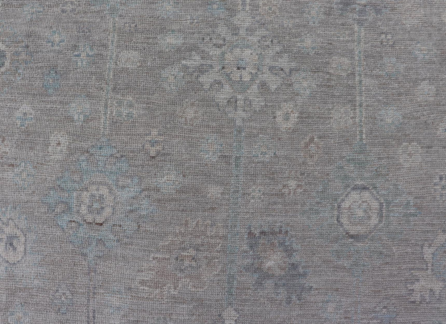 Modern Oushak with Floral Motifs with Cream, Grey, Blue, and Powder Blue. Keivan Woven Arts; rug AWR - 16034 Country of Origin: Afghanistan Type: Oushak Design: Floral, All - Over Abstract - Tribal 21st century. Measures: 6'2 x 10'0 This modern Ousha... - Keivan Woven ArtsAWR - 16034 - 24241Rug