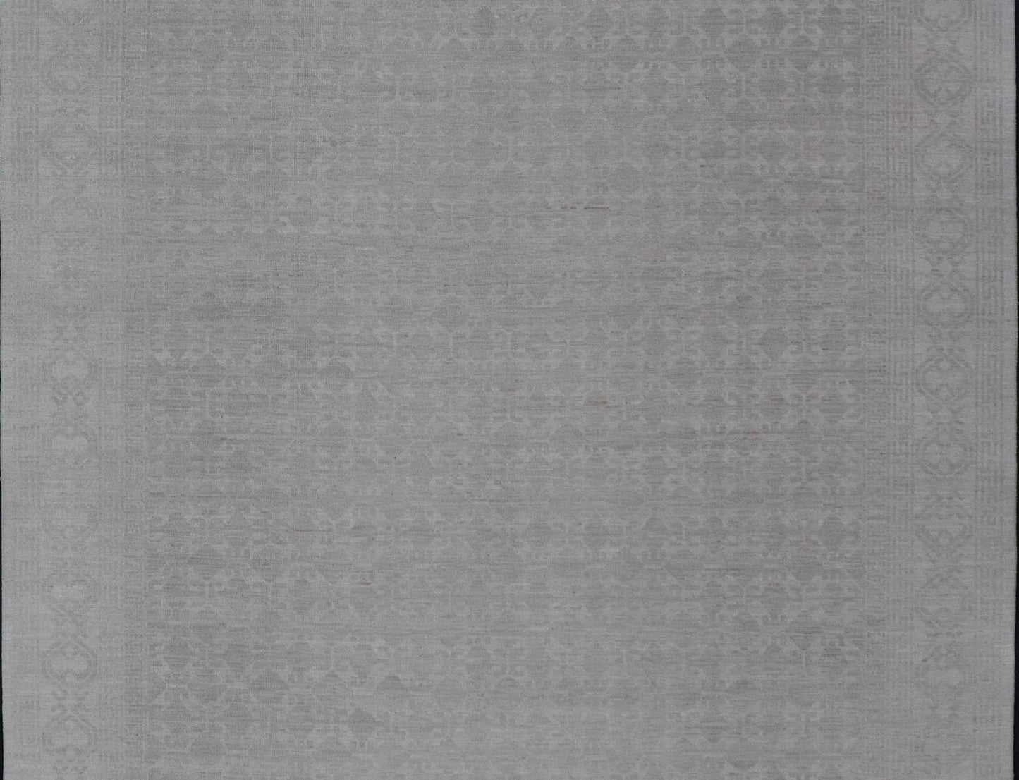 Modern All - Over Tribal Motif Khotan Area Rug in Muted Gray and Cream Tones. Country of Origin: Afghanistan; Type: Khotan; Design: Floral, All - Over; Keivan Woven Arts: rug/AWR - 16720. Measures: 8'11 x 12'3 This modern Khotan features a modern mut... - Keivan Woven ArtsAWR - 16720 - 24300