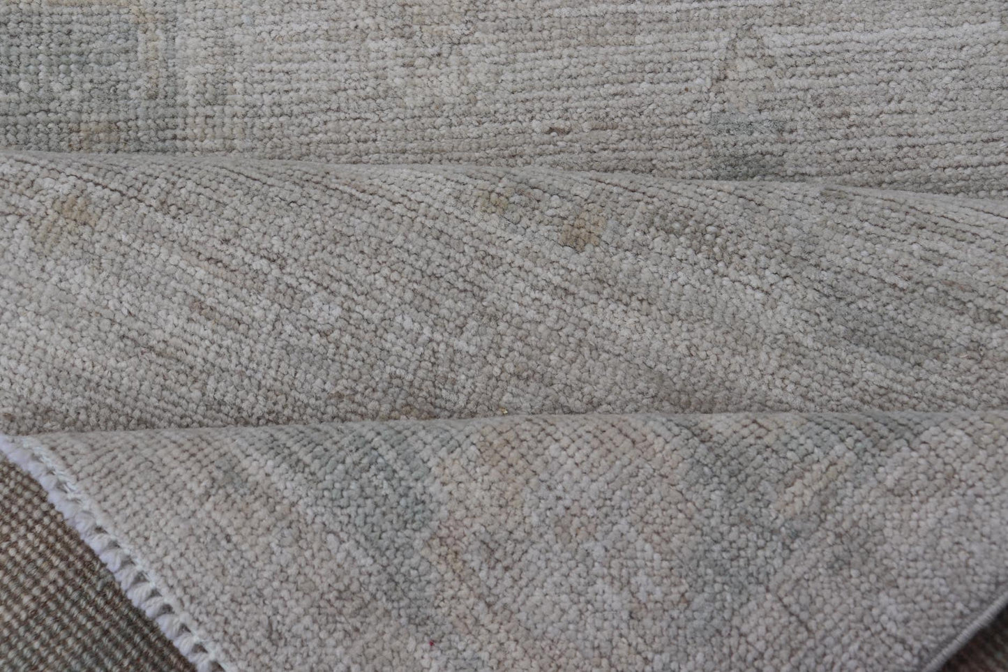 Hand - Knotted Oushak Runner with Medallion Design On A Cream Field With Blues. Keivan Woven Arts; rug AWR - 16727 Country of Origin: Afghanistan Type: Oushak Design: Medallion, Motif, Floral Motif. Measures: 2'8 x 11'10 This modern Oushak which ar... - Keivan Woven ArtsAWR - 16727 - 24294Rug