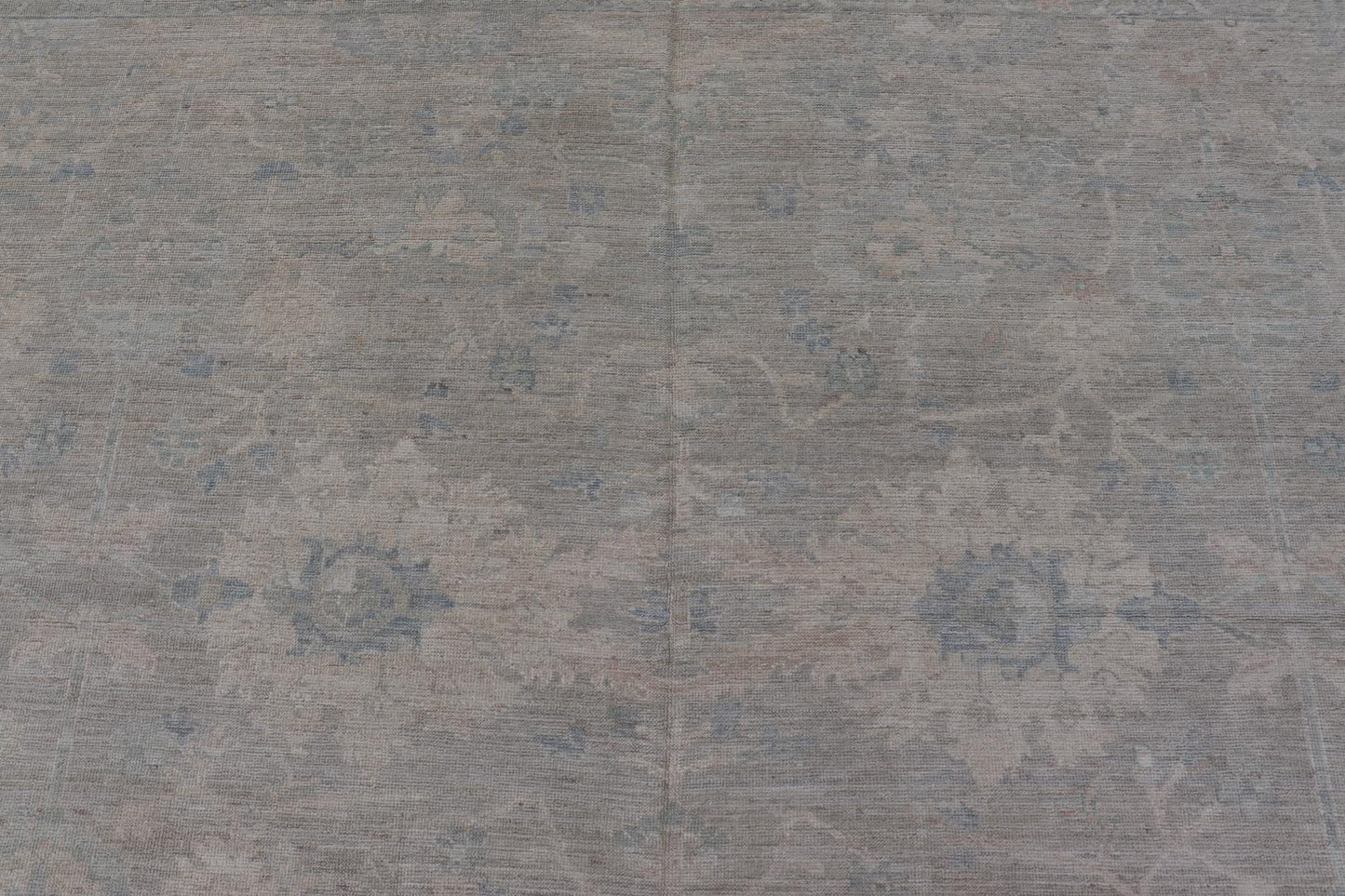 Modern All - Over Floral Oushak with Light Gray Background and Neutral Colors. Keivan Woven Arts / rug AWR - 17114 Country of Origin: Afghanistan Type: Oushak Design: Floral, All - Over, Abstract Floral. Measures: 12'3 x 18'0 This Oushak was hand - knot... - Keivan Woven ArtsAWR - 17114 - 24988Rug