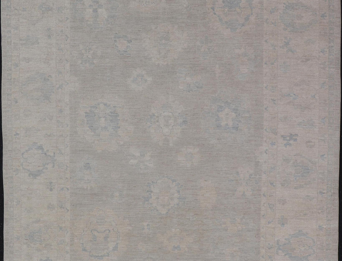 Hand - Knotted Transitional Neutral Oushak Rug in Light Gray, Light Blue, Green. Keivan Woven Arts; rug AWR - 17324 Country of Origin: Afghanistan Type: Oushak Design: All - Over, Floral. Measures: 9'1 x 11'10 Hand - Knotted in Afghanistan, this rustic ... - Keivan Woven ArtsAWR - 17324 - 24904Rug
