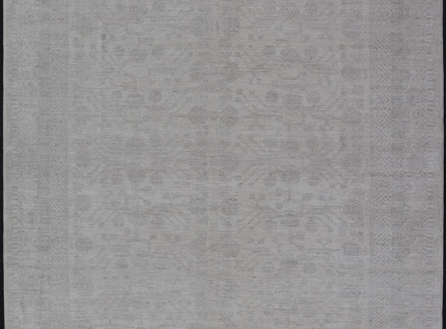 Modern All - Over Floral Khotan with Light Gray Background And Neutral Colors. Keivan Woven Arts rug AWR - 17900 Country of Origin: Afghanistan Type: Khotan Design: Floral, All - Over, Abstract Floral. Measures: 8'0 x 9'11 This Khotan was hand - knotted ... - Keivan Woven ArtsAWR - 17900 - 24922Rug