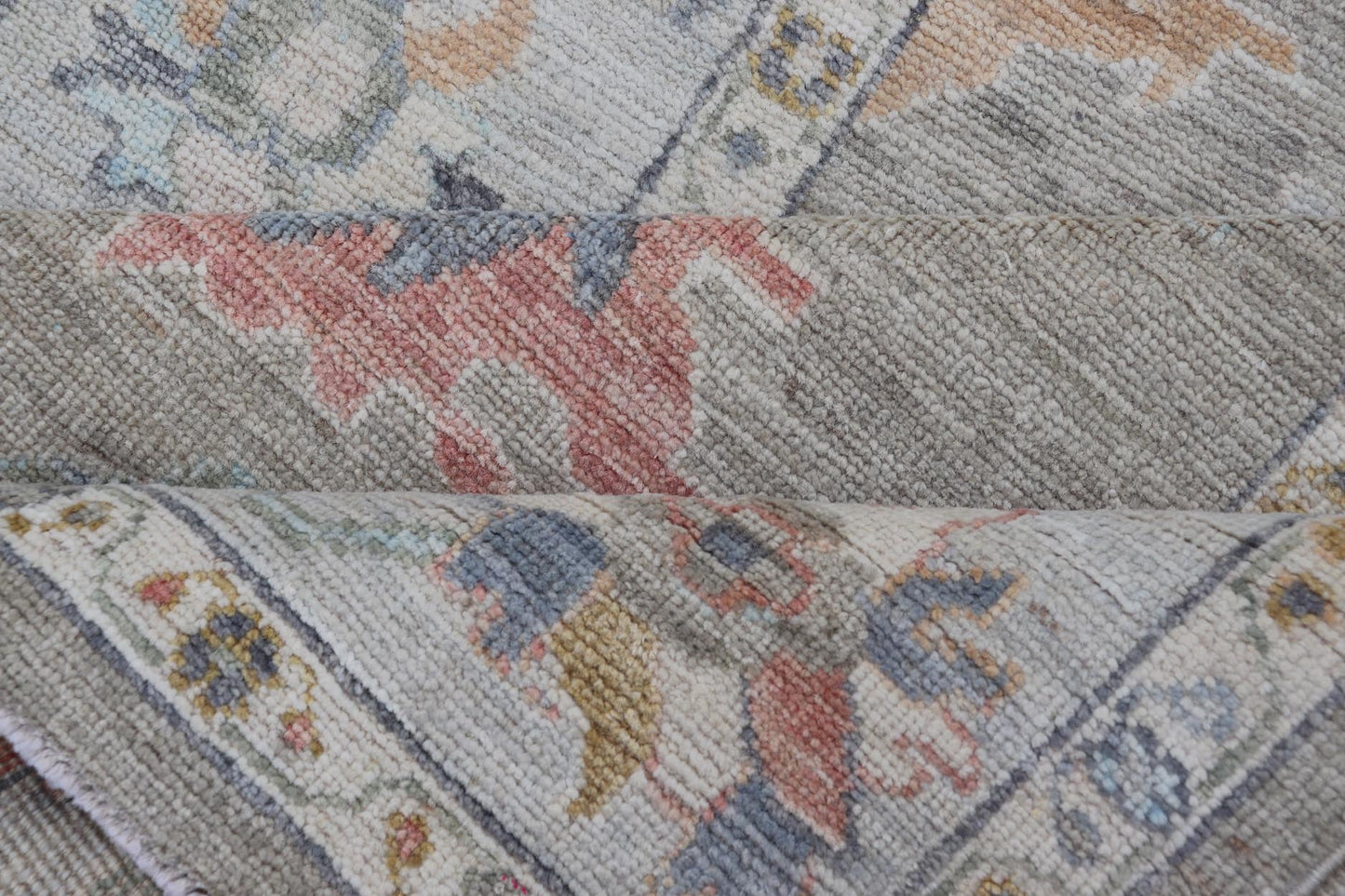 Measures: 4'1 x 11'5 Gallery Oushak Runner by Keivan Woven Arts with Floral Design. Keivan Woven Arts; rug AWR - 460 Country of Origin: Afghanistan Type: Oushak Design: Medallion, Motif, Floral Motif. This modern piece holds all - over design in th... - Keivan Woven ArtsAWR - 460 - 27466Rug